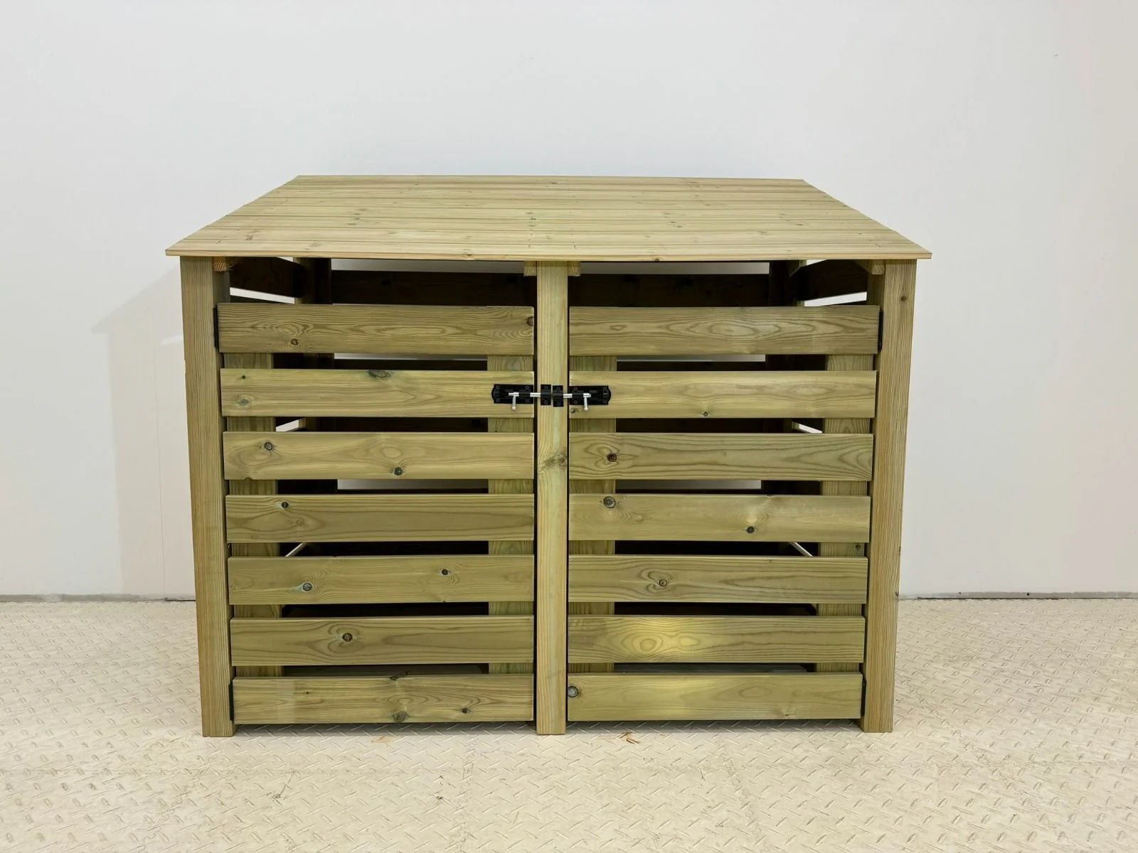 Premium Slatted Wooden Log Store with Doors W-146cm, H-126cm or 180cm, D-88cm - Image 5