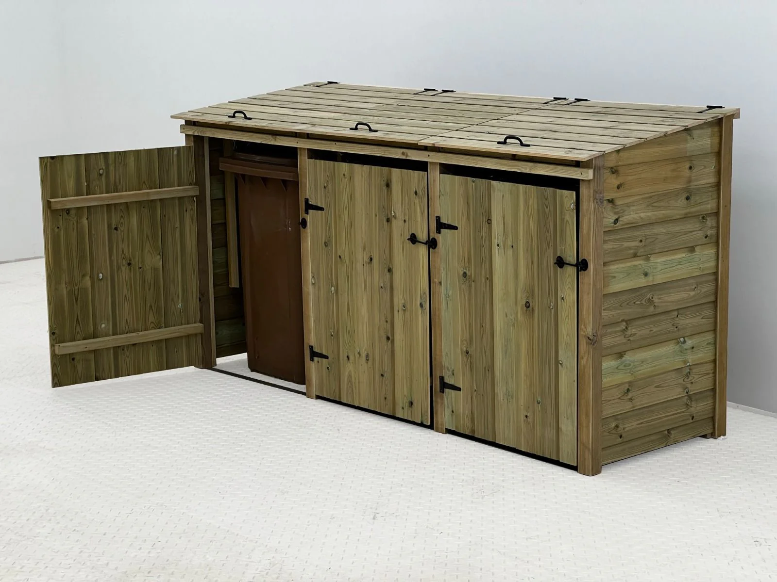 Premium Tongue and Groove Wooden Wheelie Bin Store - Image 10