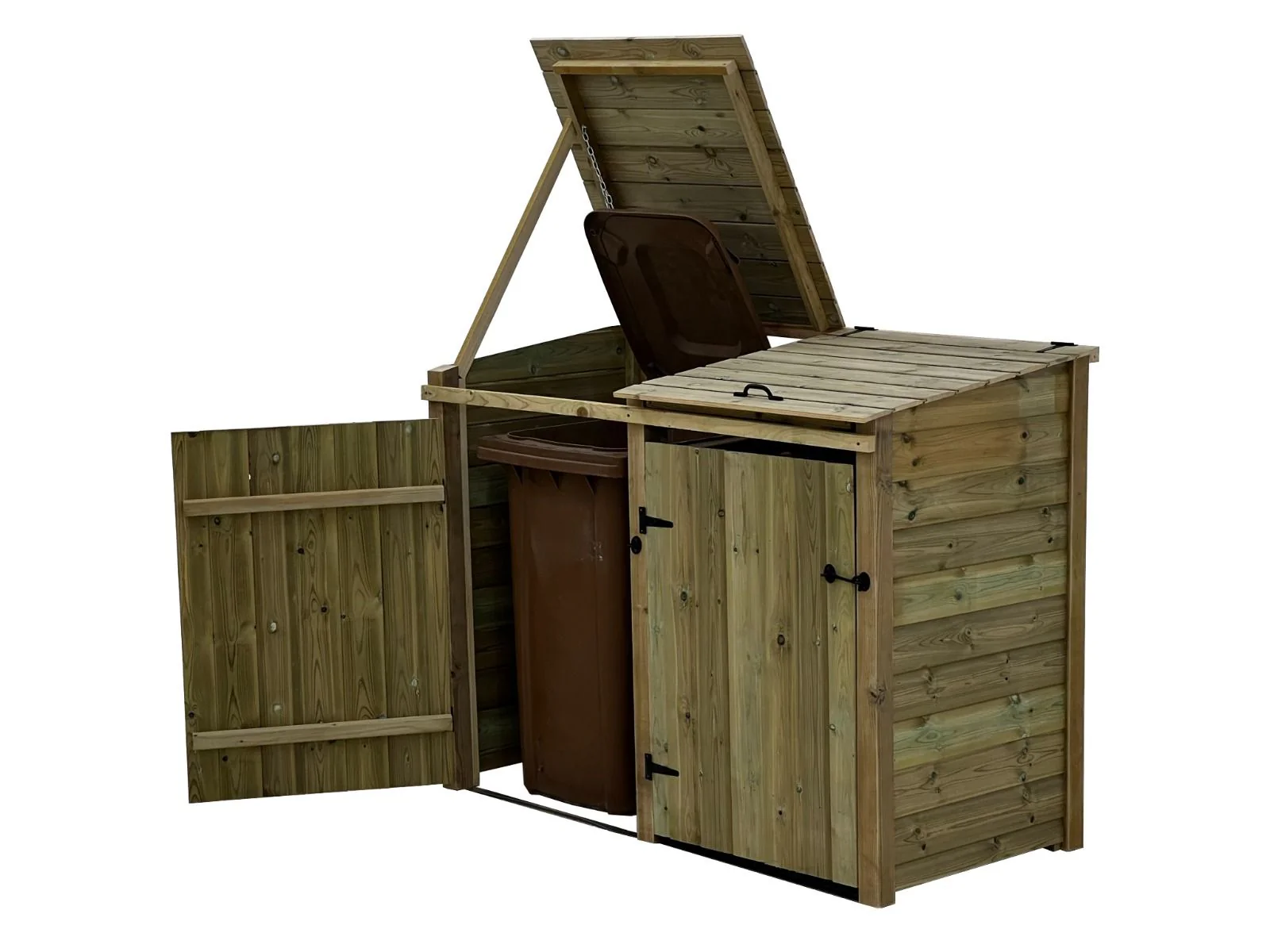 Premium Tongue and Groove Wooden Wheelie Bin Store - Image 13