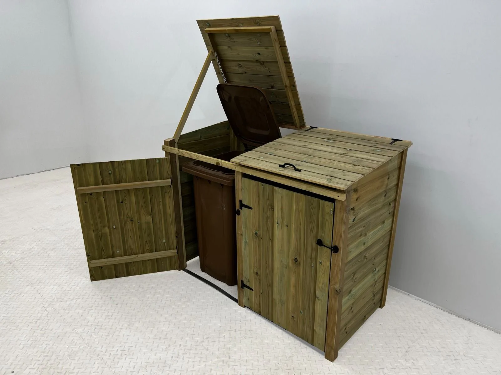 Premium Tongue and Groove Wooden Wheelie Bin Store - Image 15