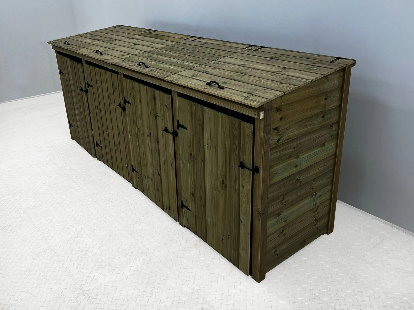 Premium Tongue and Groove Wooden Wheelie Bin Store - Image 3