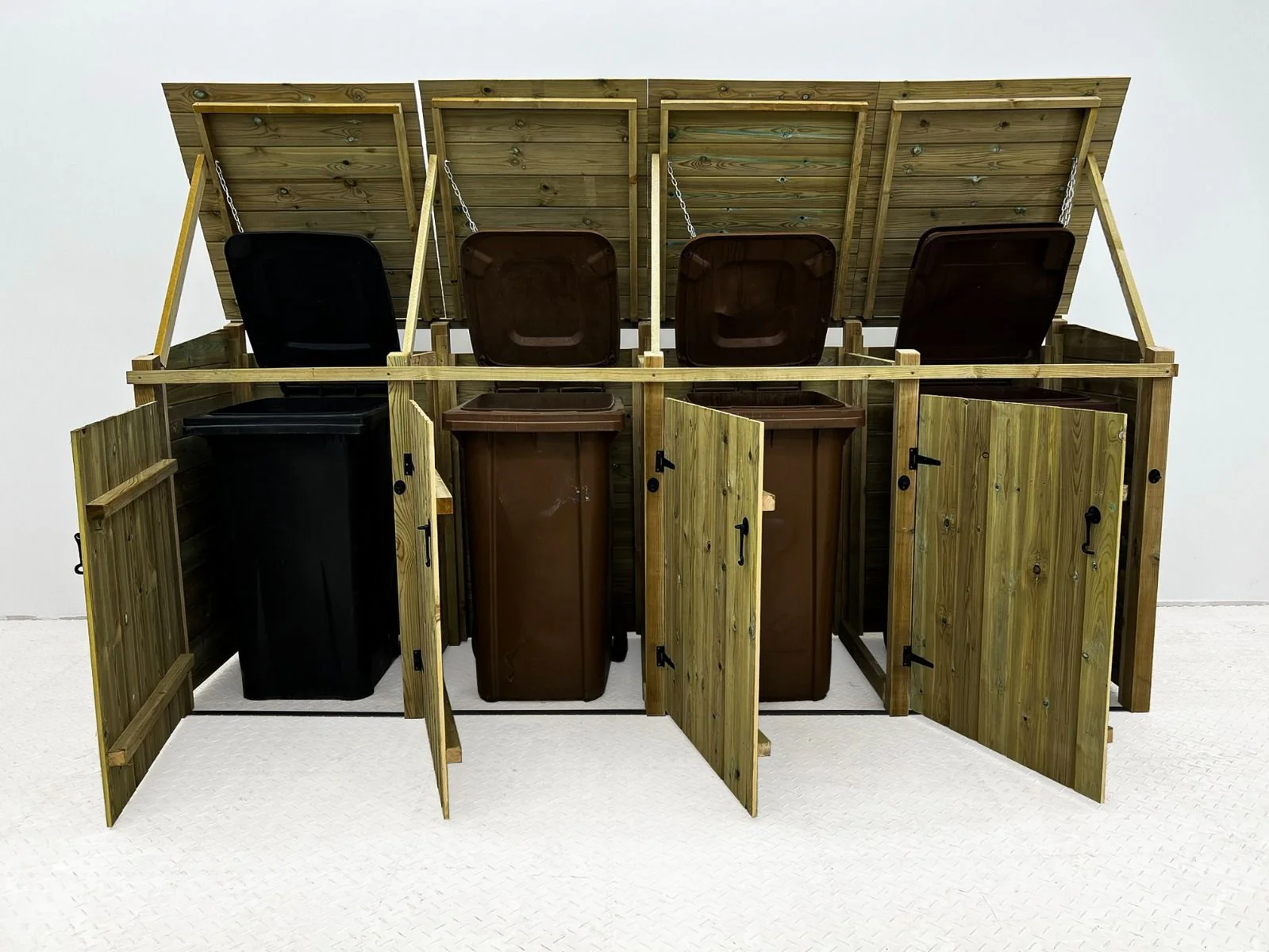 Premium Tongue and Groove Wooden Wheelie Bin Store - Image 4
