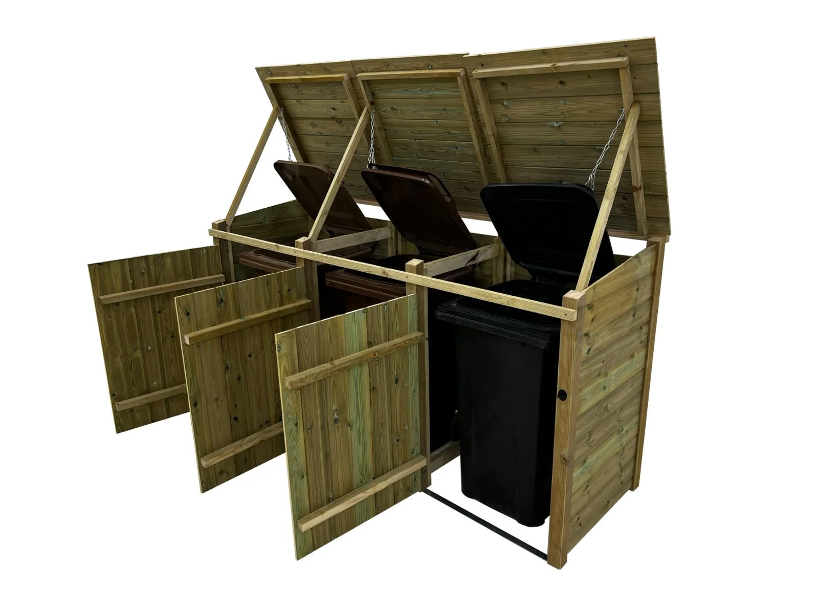 Premium Tongue and Groove Wooden Wheelie Bin Store - Image 7
