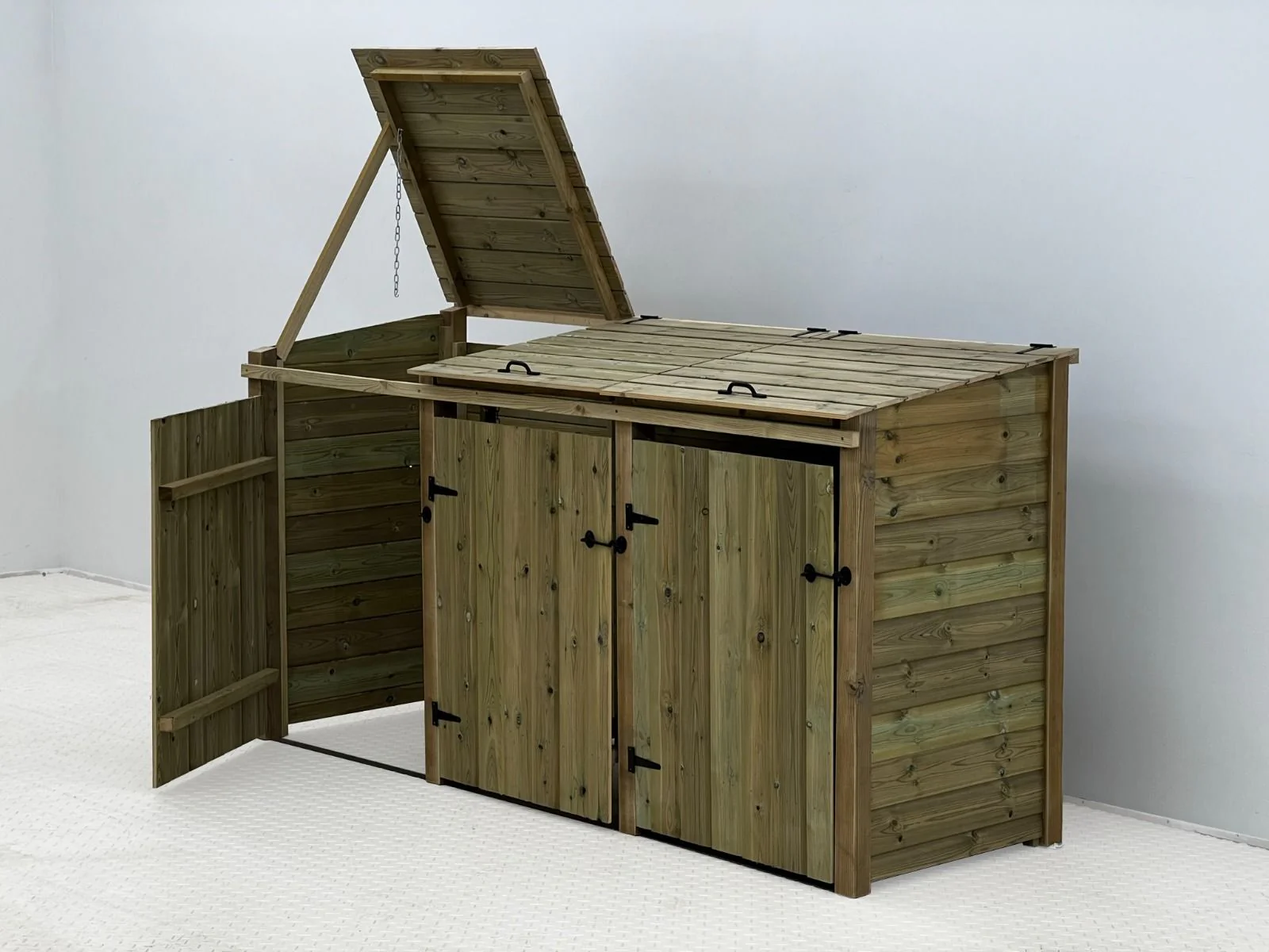Premium Tongue and Groove Wooden Wheelie Bin Store - Image 9