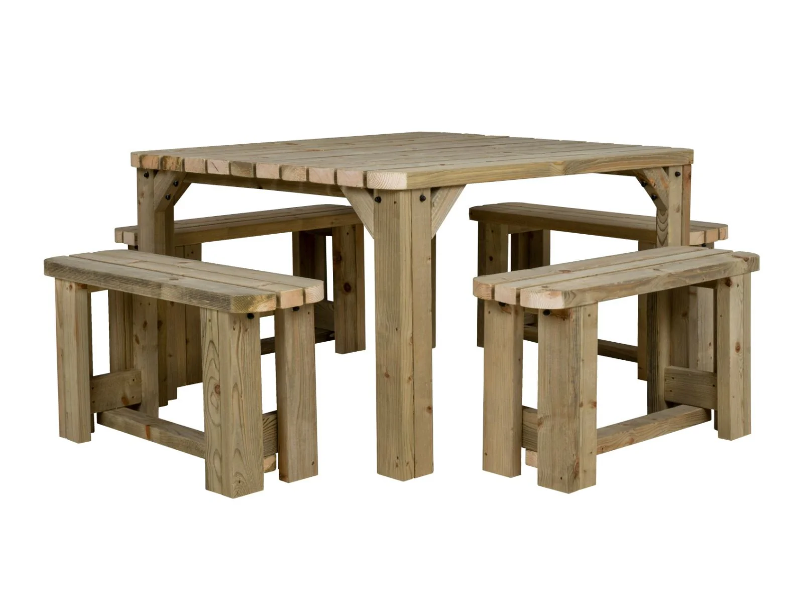 QUADRUM Rounded Picnic Table With 4 Benches - Image 4