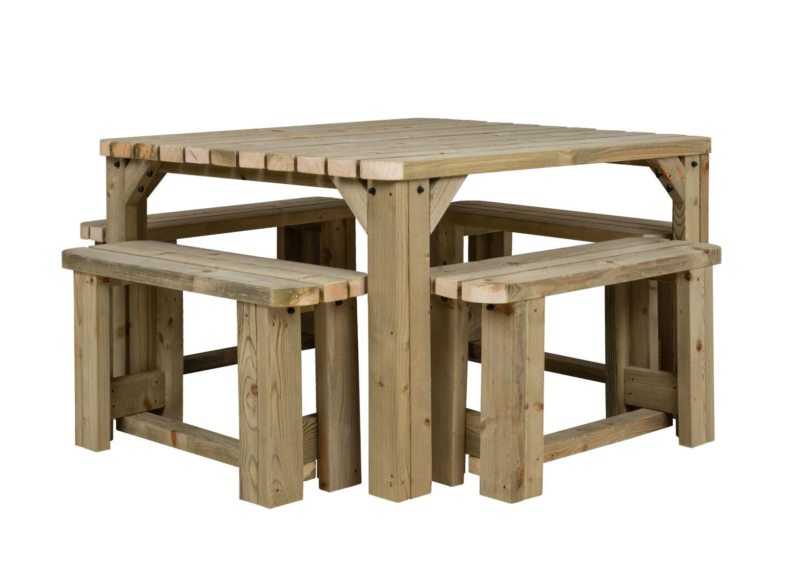 QUADRUM Rounded Picnic Table With 4 Benches - Image 6