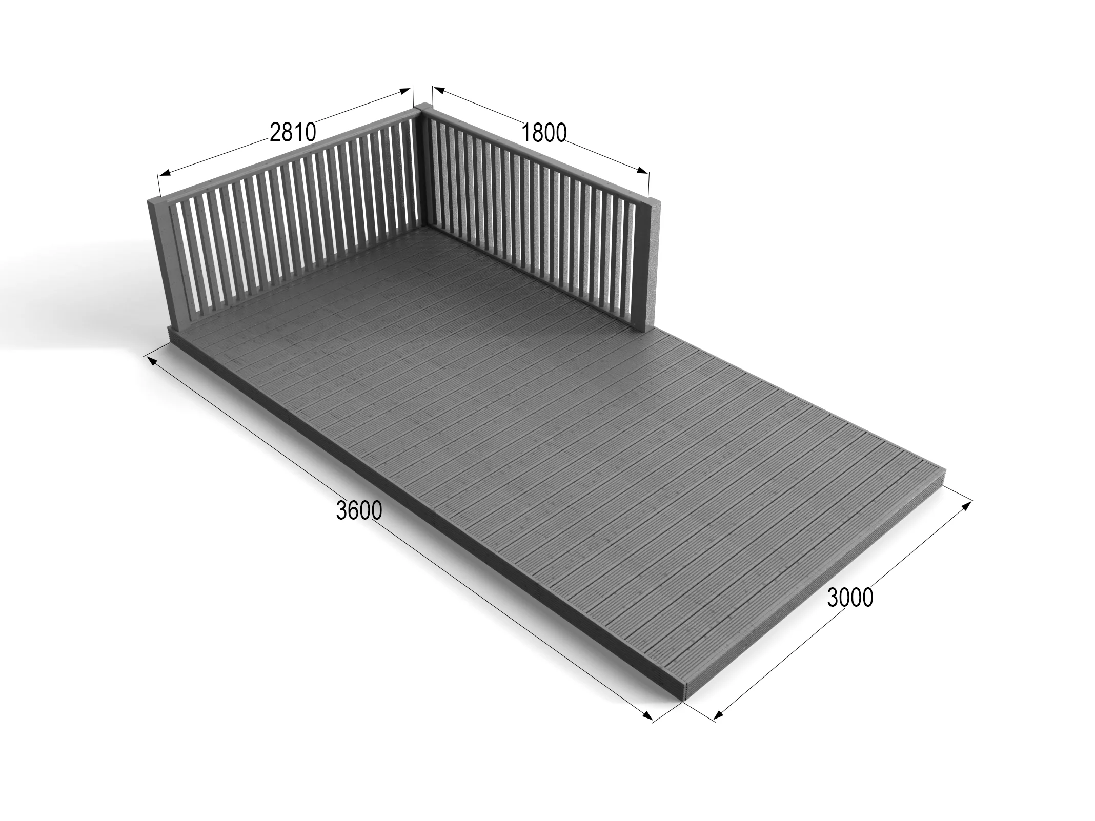 Rectangular Decking Kit With Balustrades V.2 - Image 11