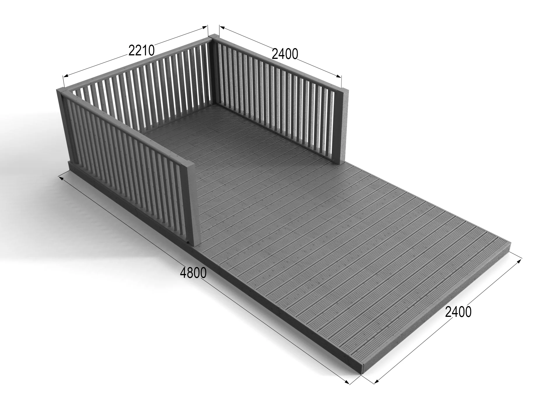 Rectangular Decking Kit With Balustrades V.3 - Image 8