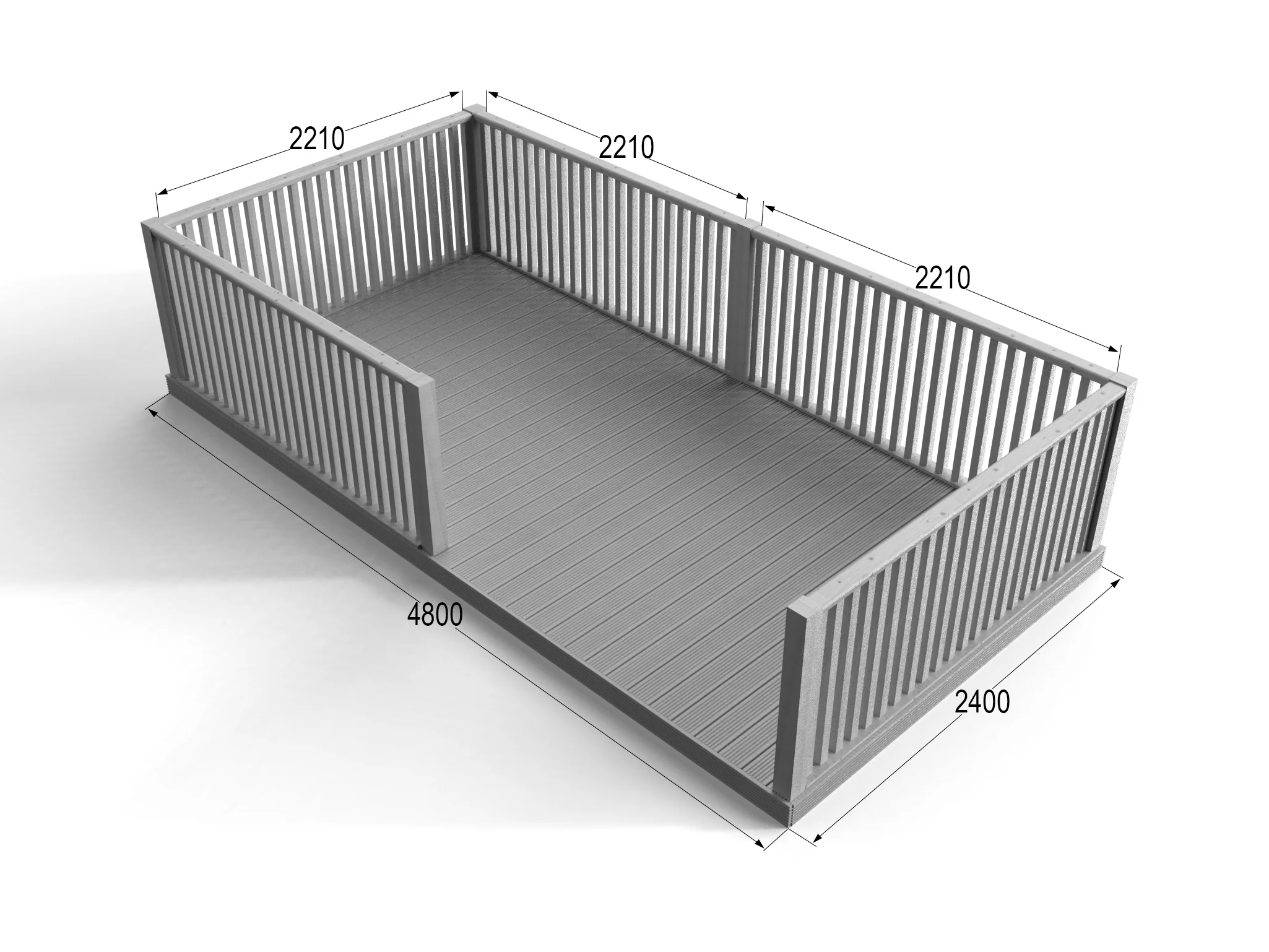 Rectangular Decking Kit With Balustrades V.4 - Image 10