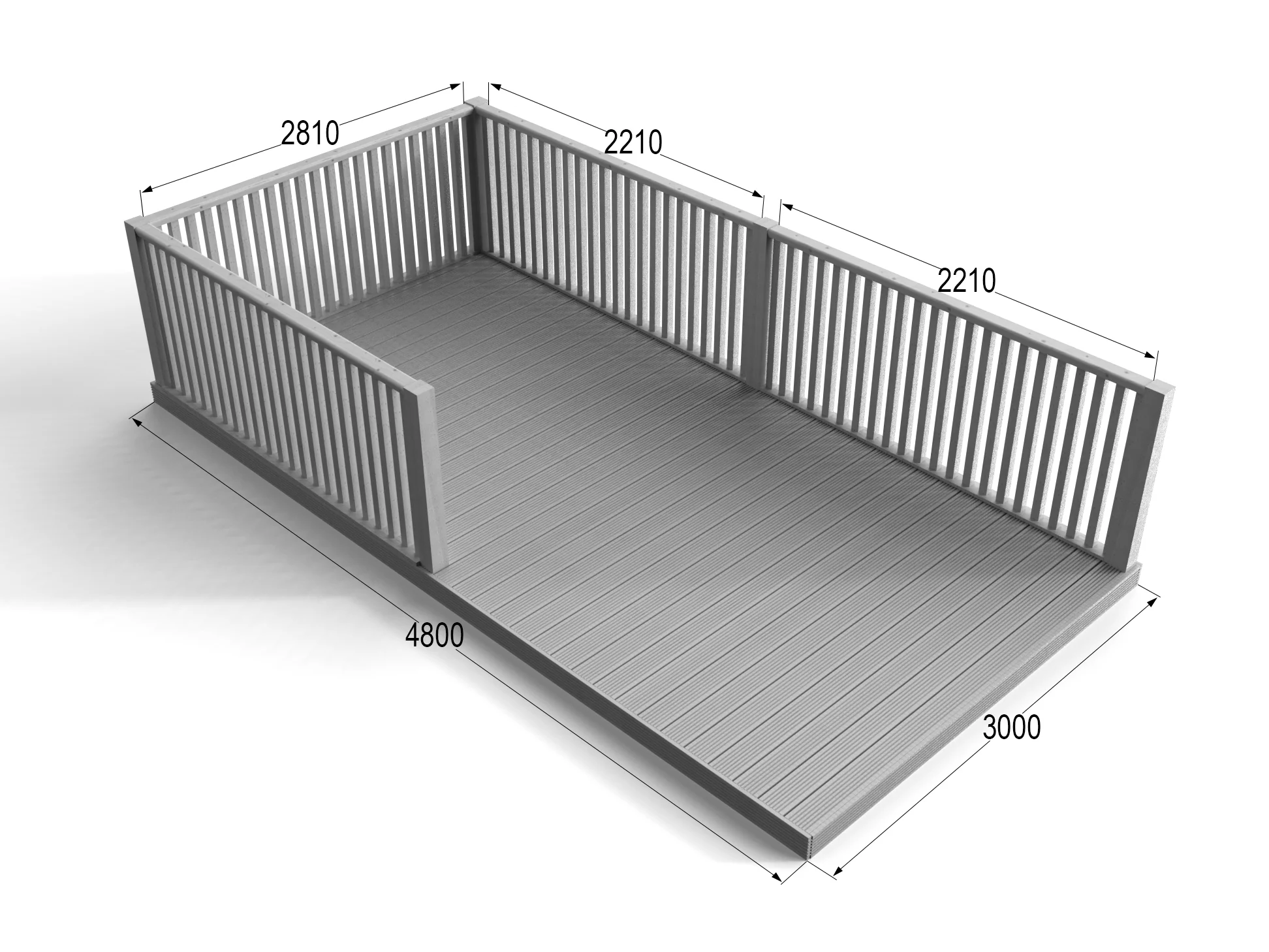 Rectangular Decking Kit With Balustrades V.5 - Image 15
