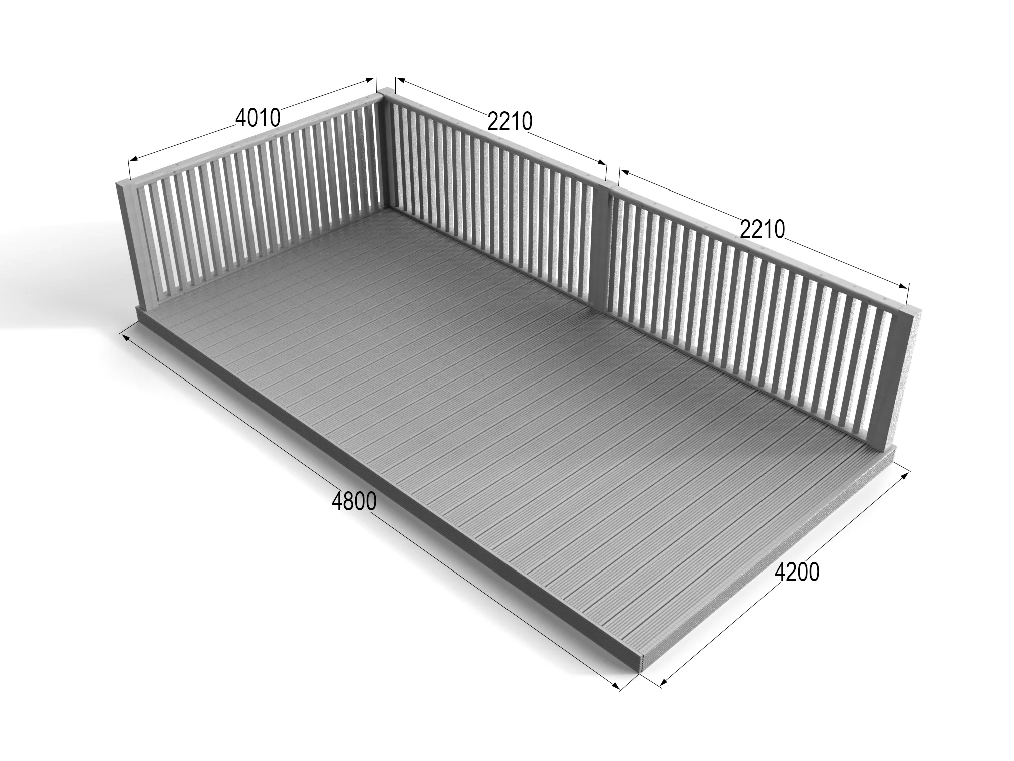 Rectangular Decking Kit With Balustrades V.6 - Image 16