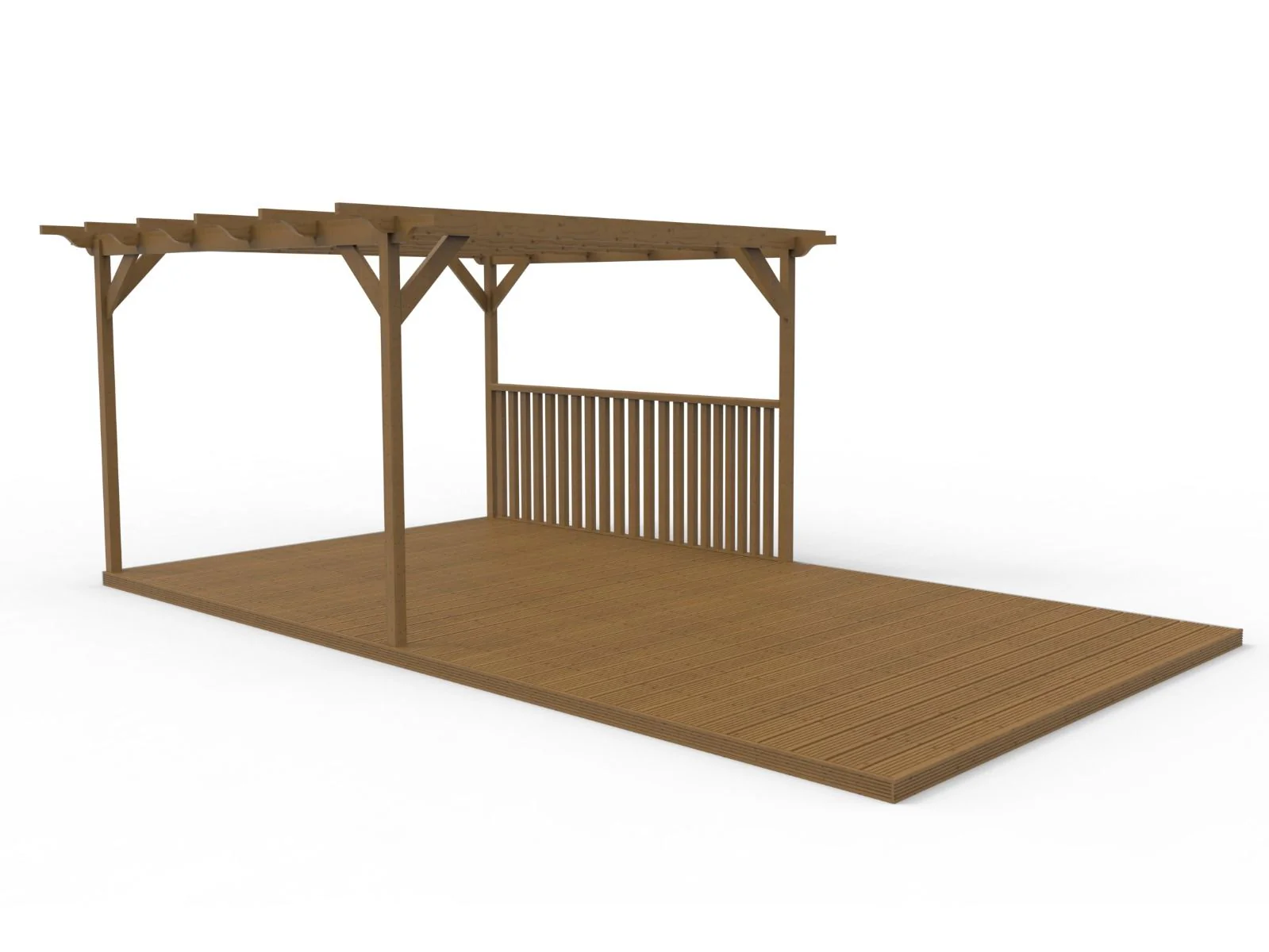 Rectangular Pergola And Decking Kit With Balustrade V.4 - Image 4