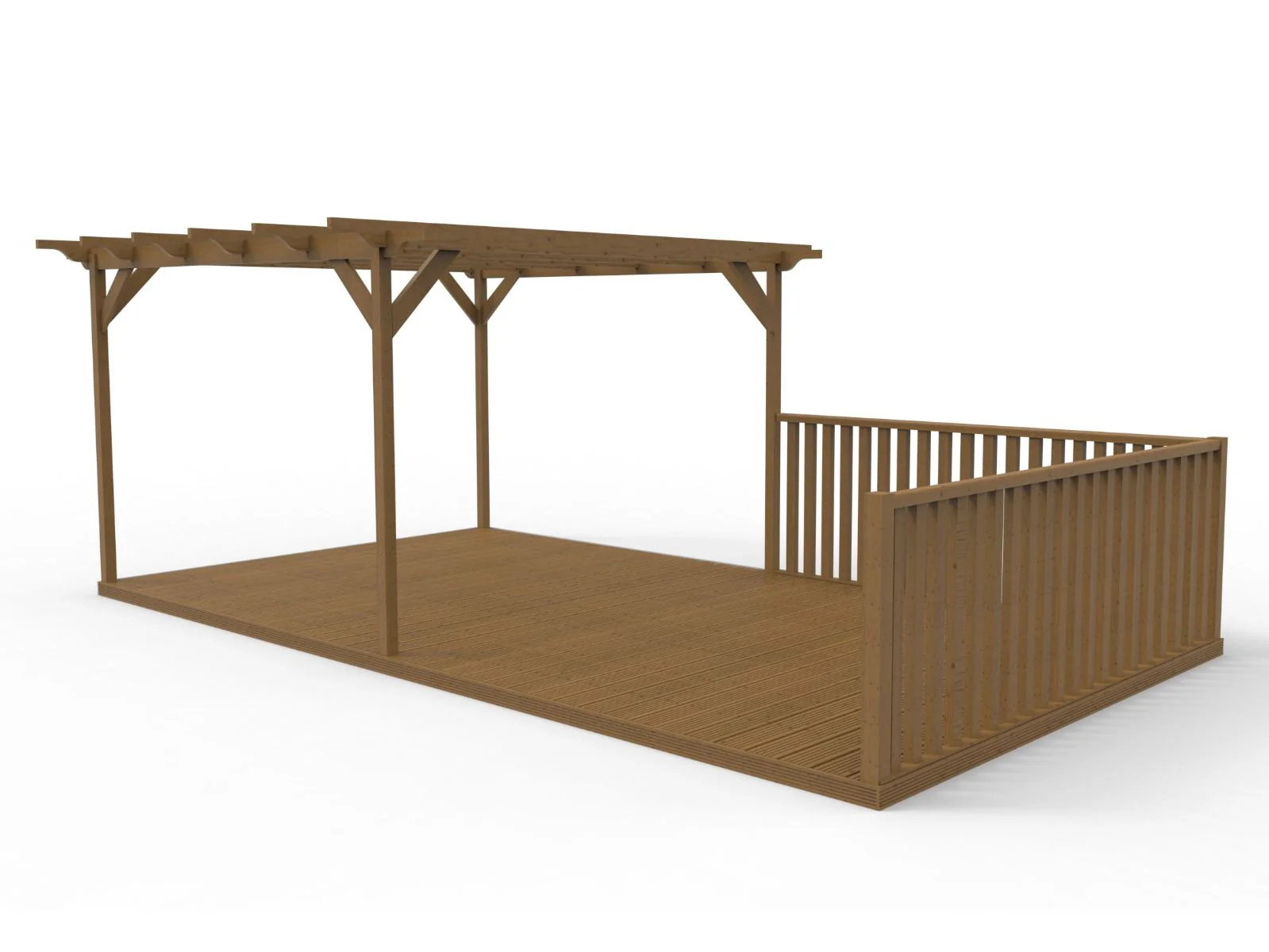 Rectangular Pergola And Decking Kit With Balustrade V.6 - Image 4