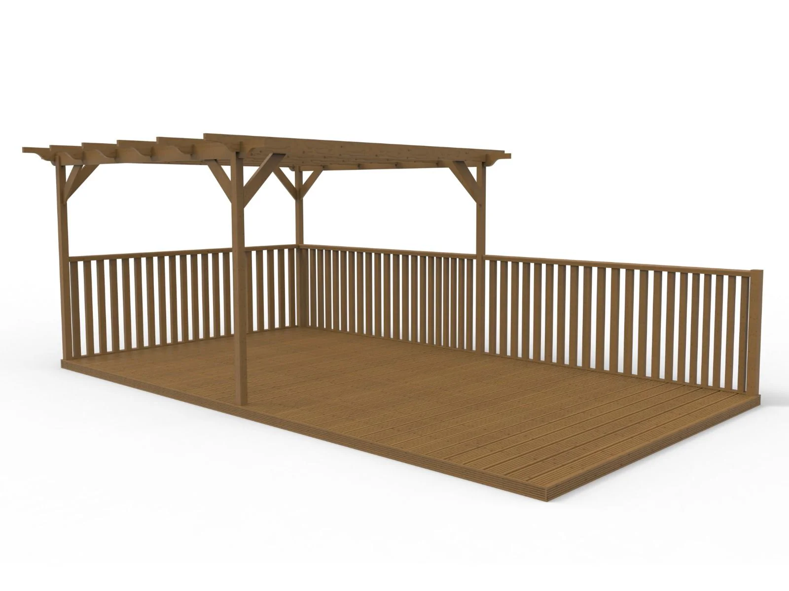 Rectangular Pergola And Decking Kit With Balustrade V.8 - Image 4