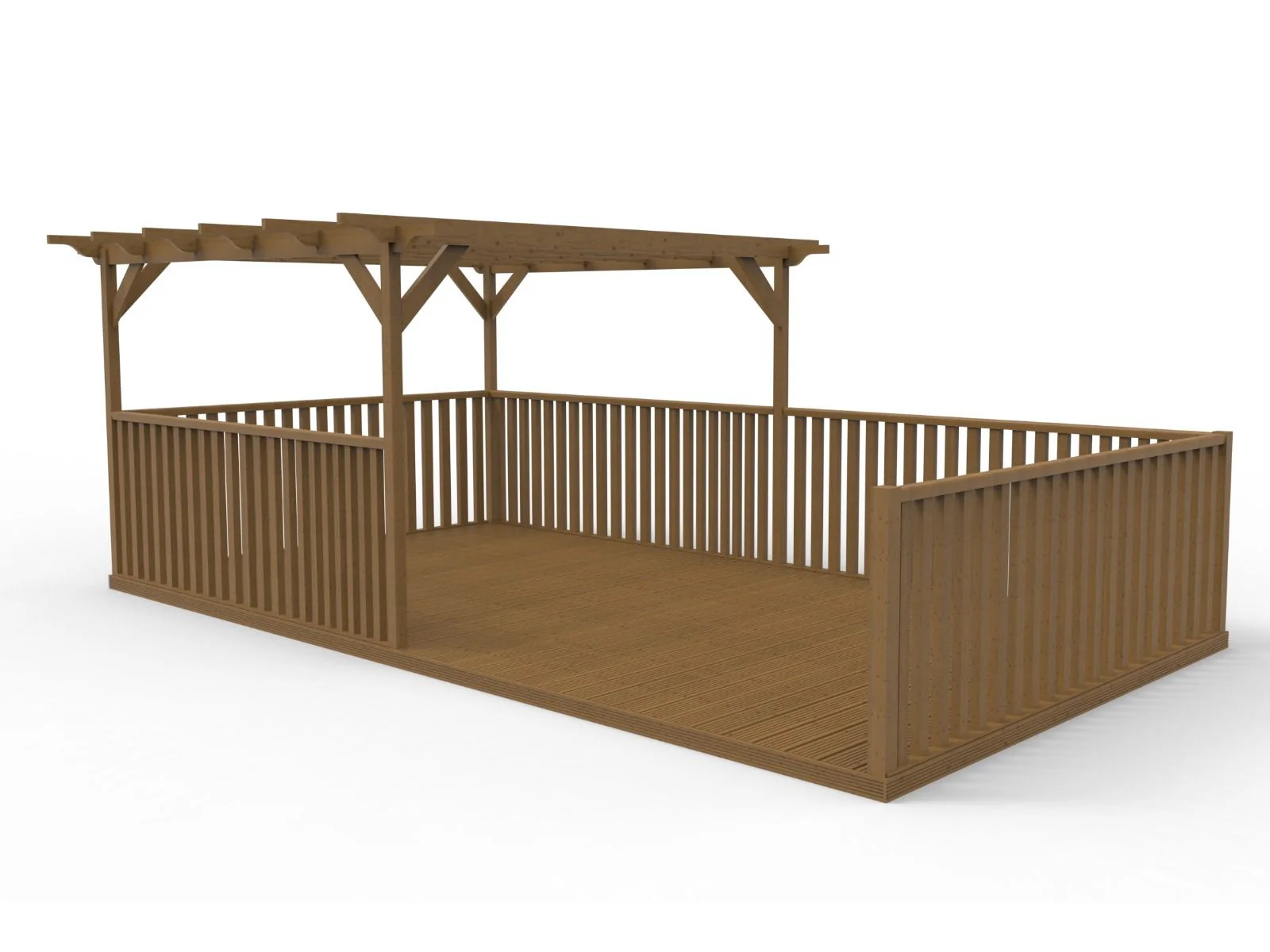 Rectangular Pergola and Decking Kit With Balustrades V.10 - Image 4