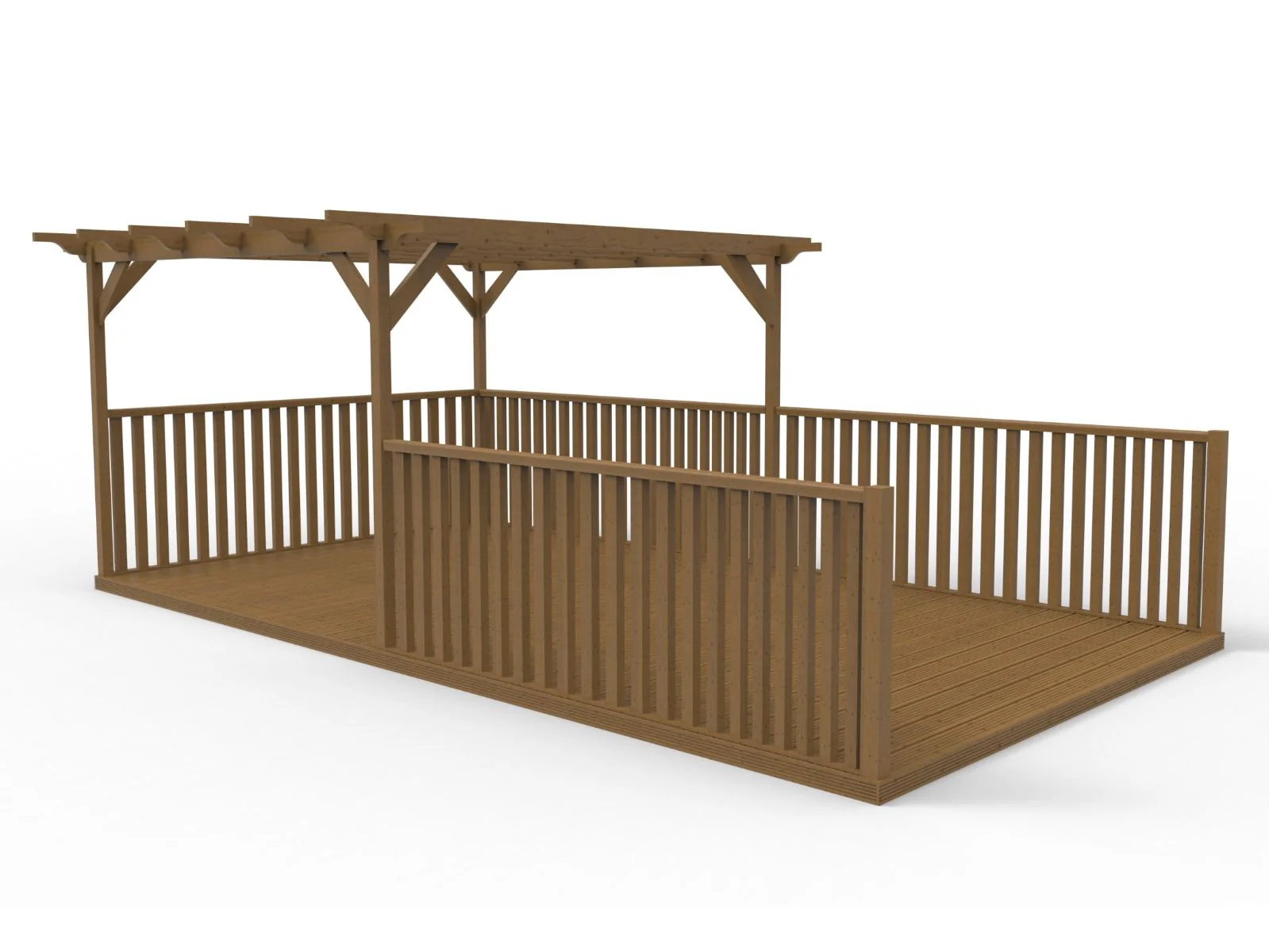 Rectangular Pergola and Decking Kit With Balustrades V.11 - Image 4