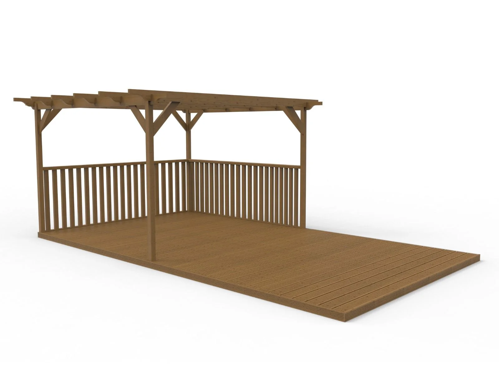 Rectangular Pergola and Decking Kit With Balustrades V.2 - Image 4