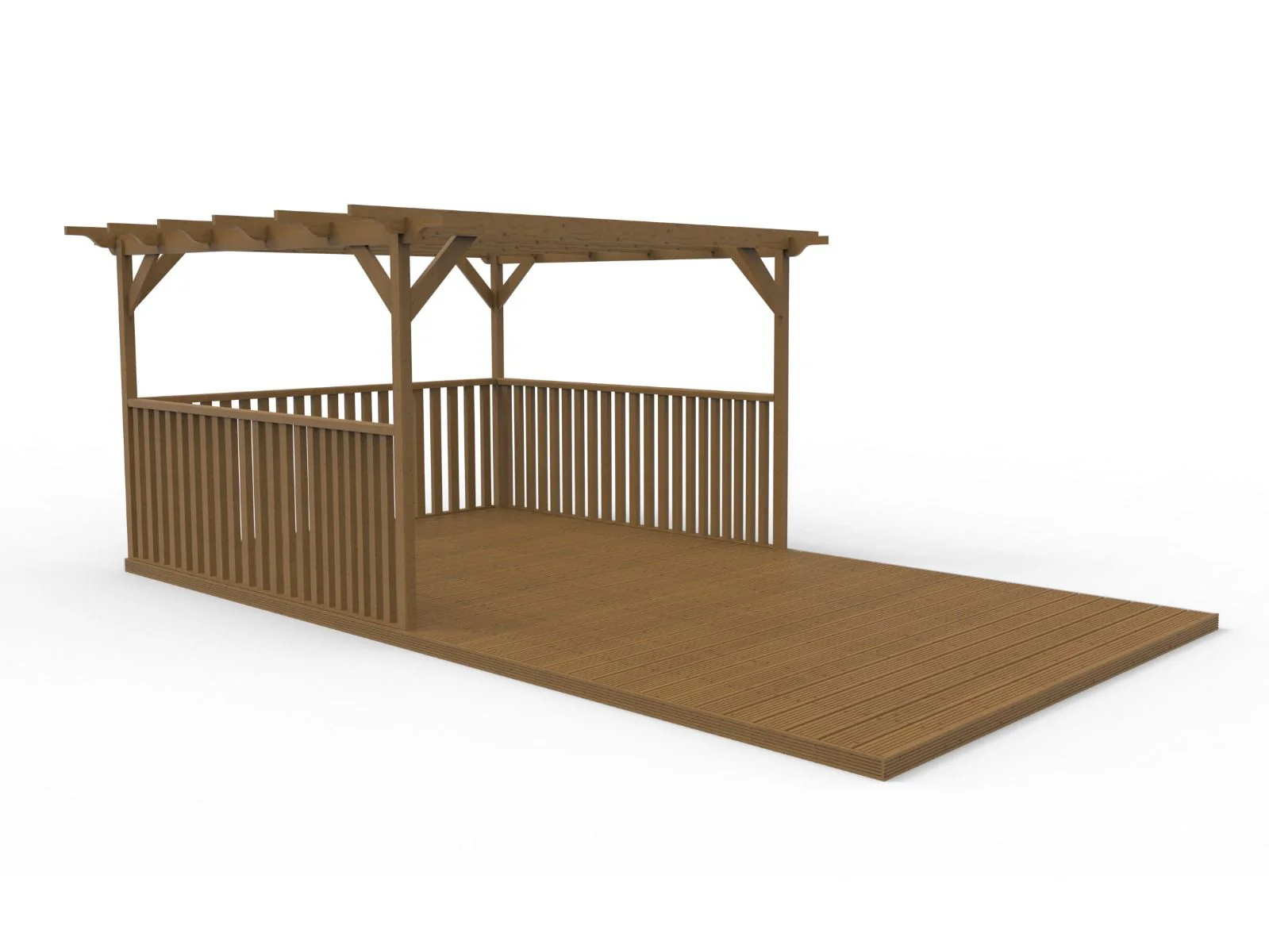 Rectangular Pergola and Decking Kit With Balustrades V.3 - Image 4