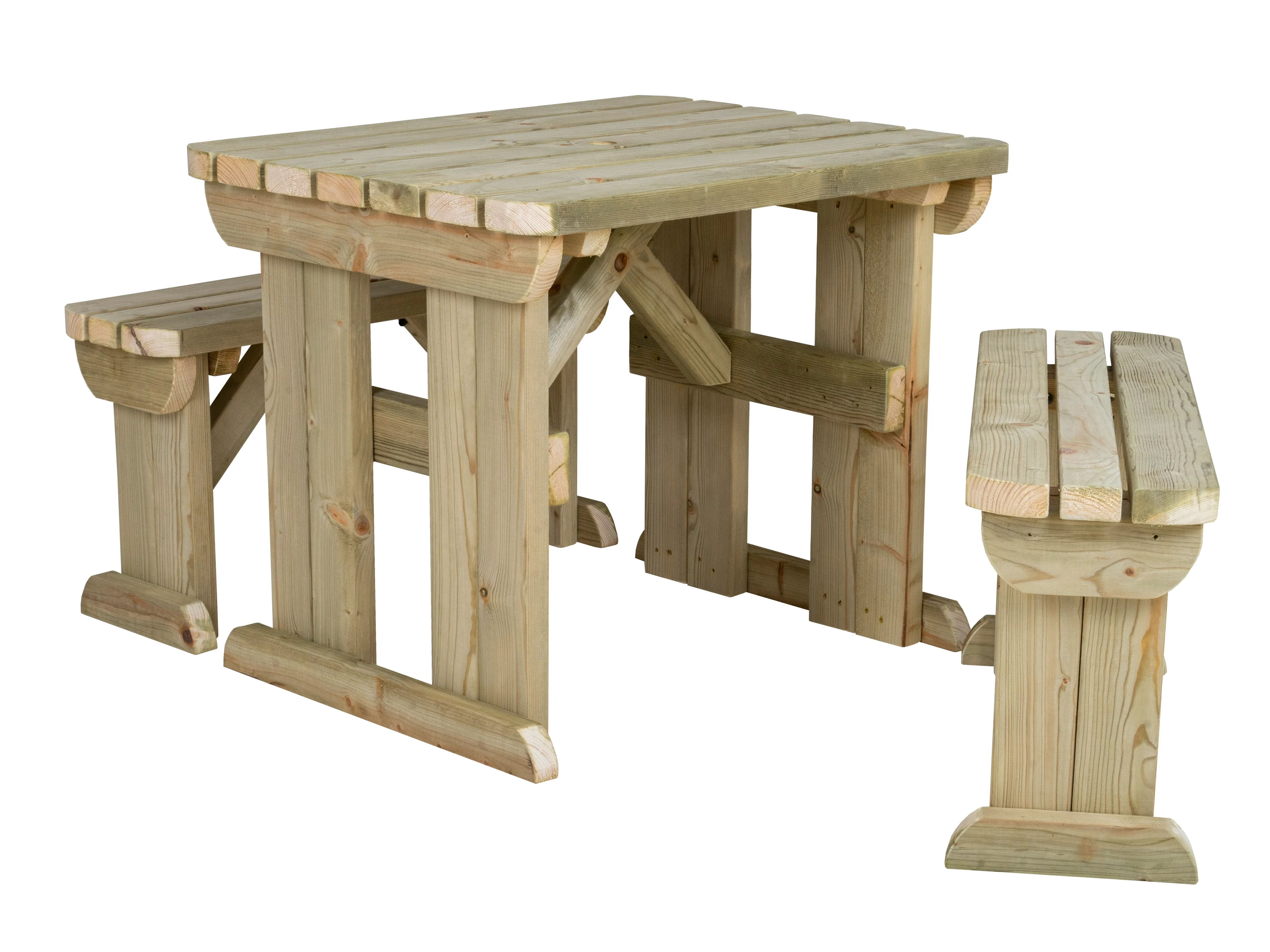 Aspen Rounded Picnic Table and Benches Set - Image 11