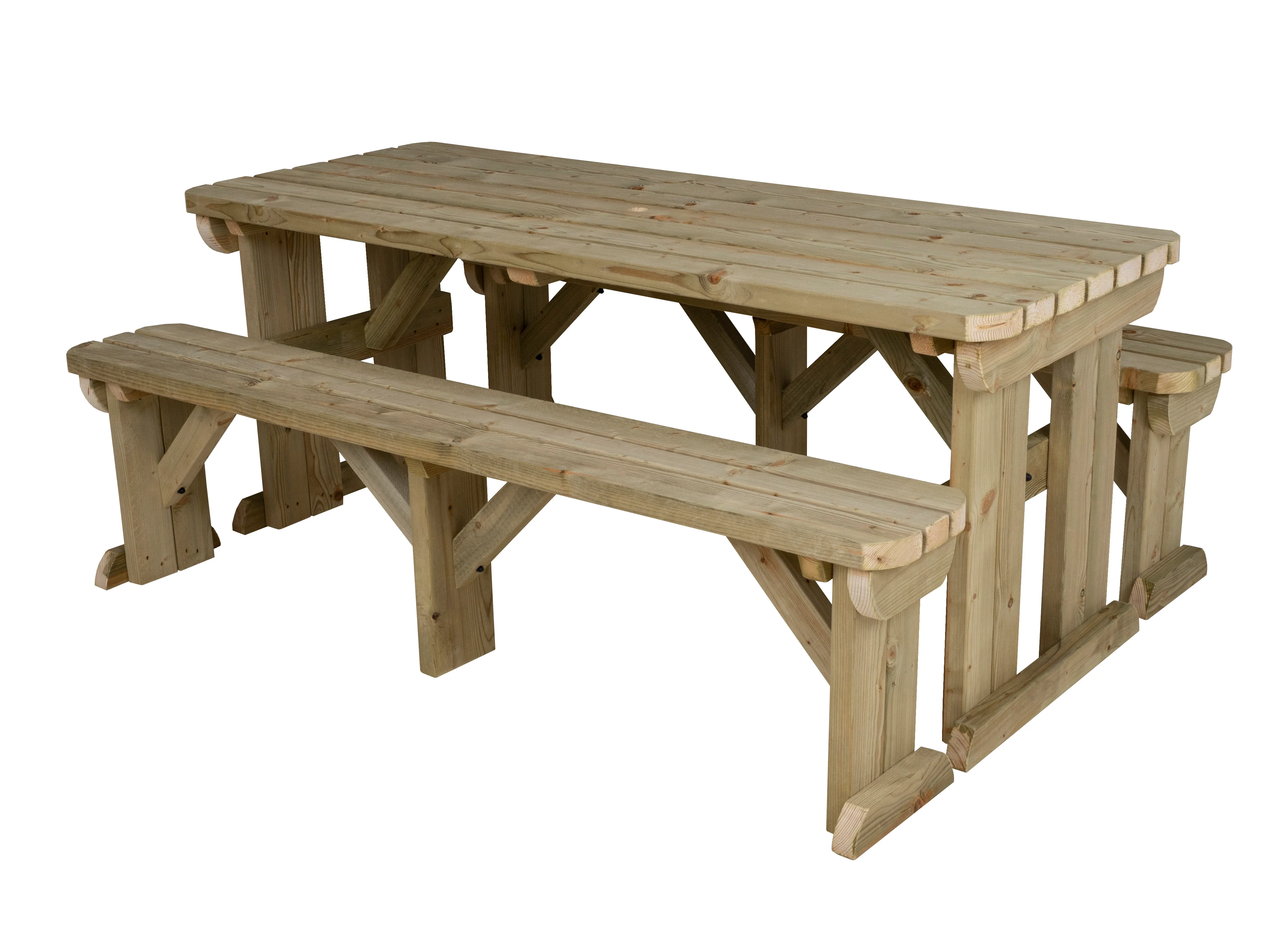 Aspen Rounded Picnic Table and Benches Set - Image 18