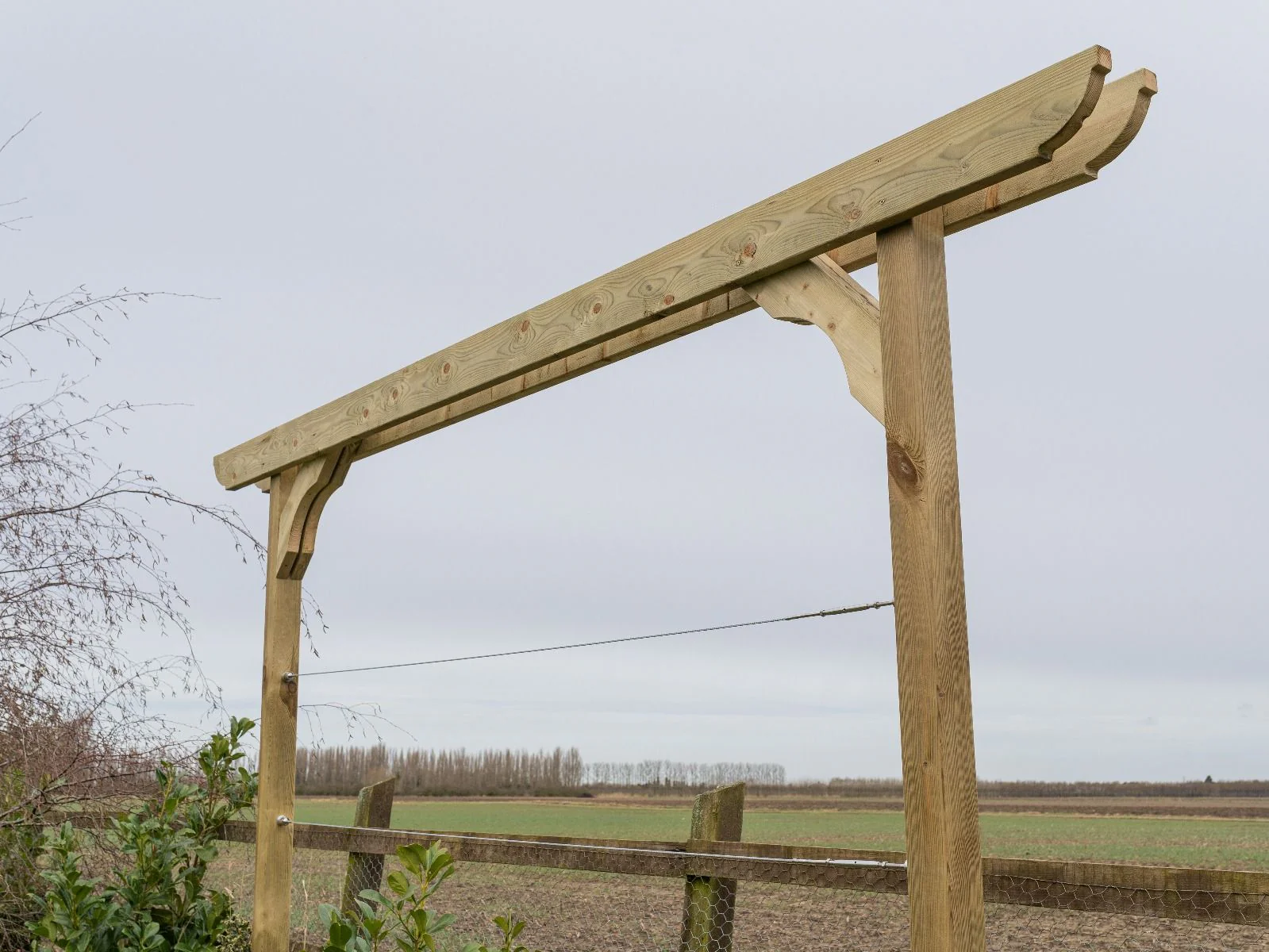 Screen Double Beam Pergola, Plant Climbing Arbour - Corbel Sculpted Brace - Image 11