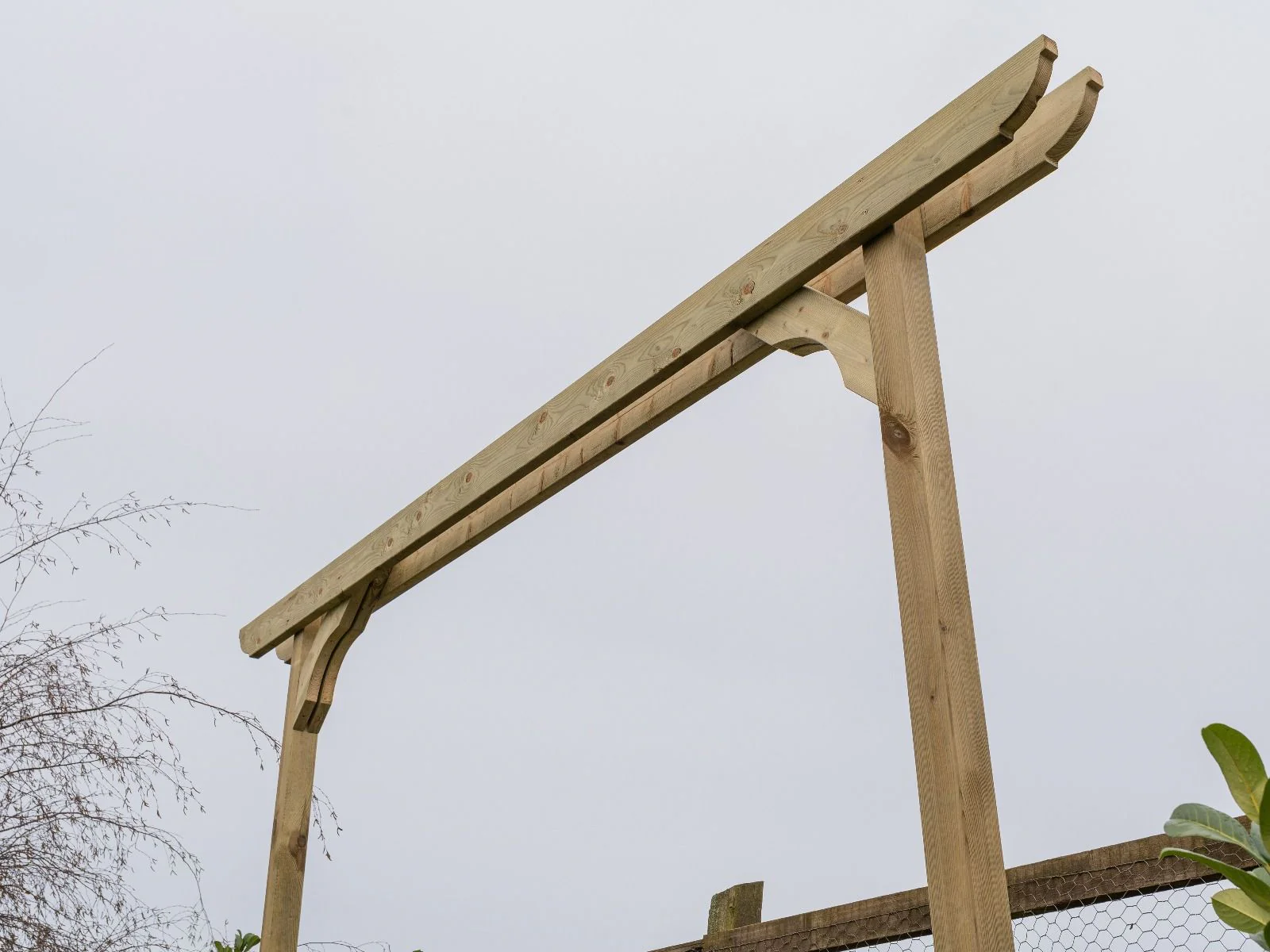 Screen Double Beam Pergola, Plant Climbing Arbour - Corbel Sculpted Brace - Image 12