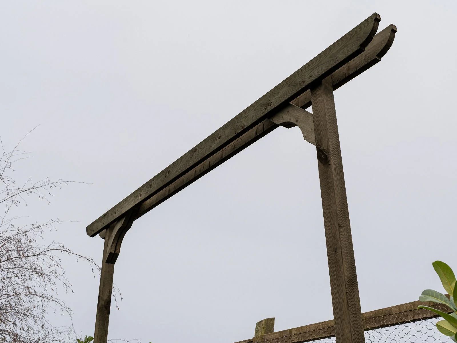 Screen Double Beam Pergola, Plant Climbing Arbour - Corbel Sculpted Brace - Image 5