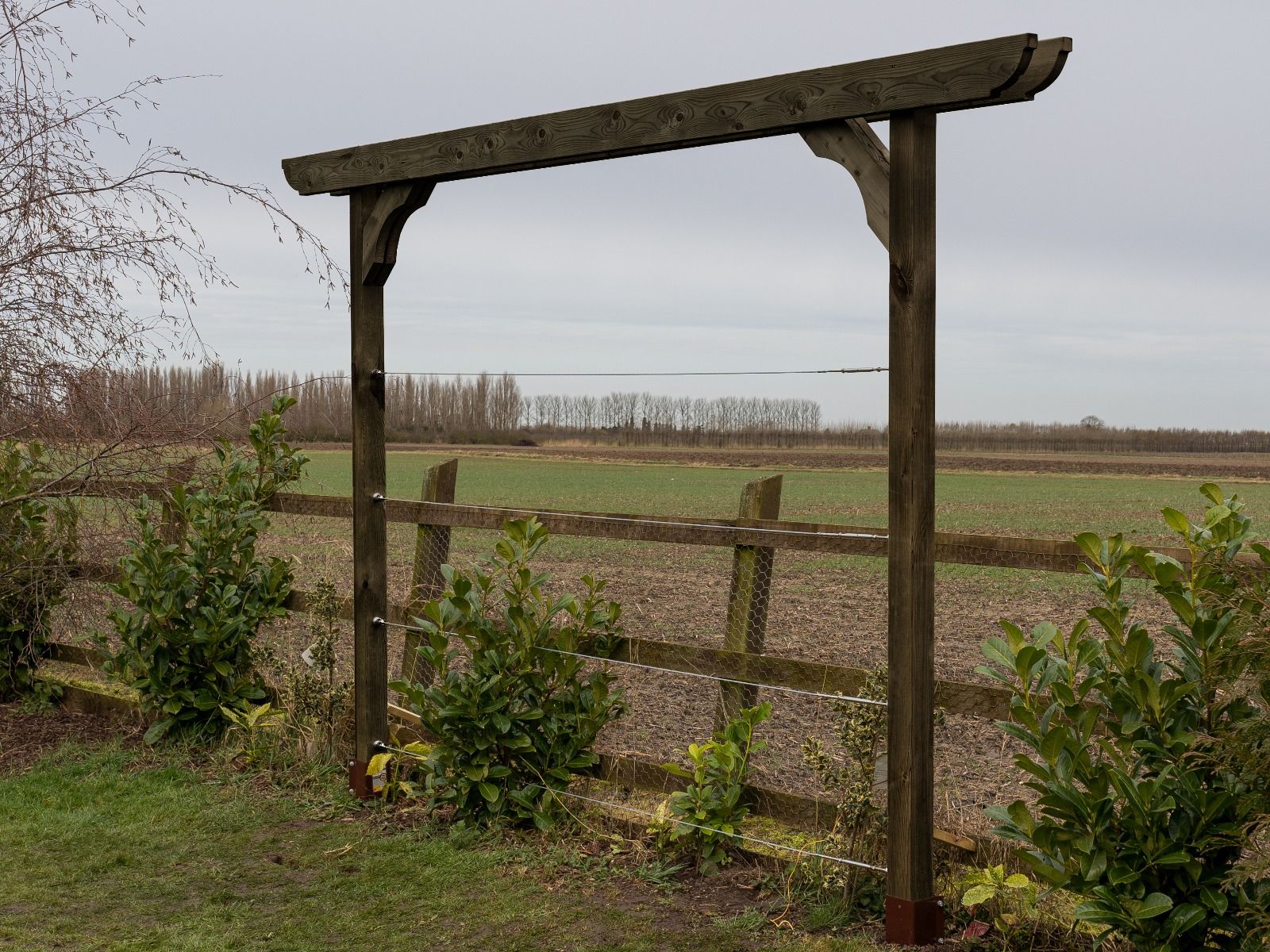 Screen Double Beam Pergola, Plant Climbing Arbour - Corbel Sculpted Brace - Image 6
