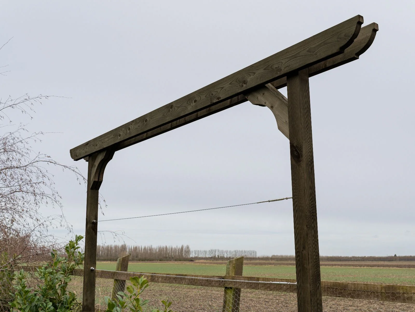 Screen Double Beam Pergola, Plant Climbing Arbour - Corbel Sculpted Brace - Image 7