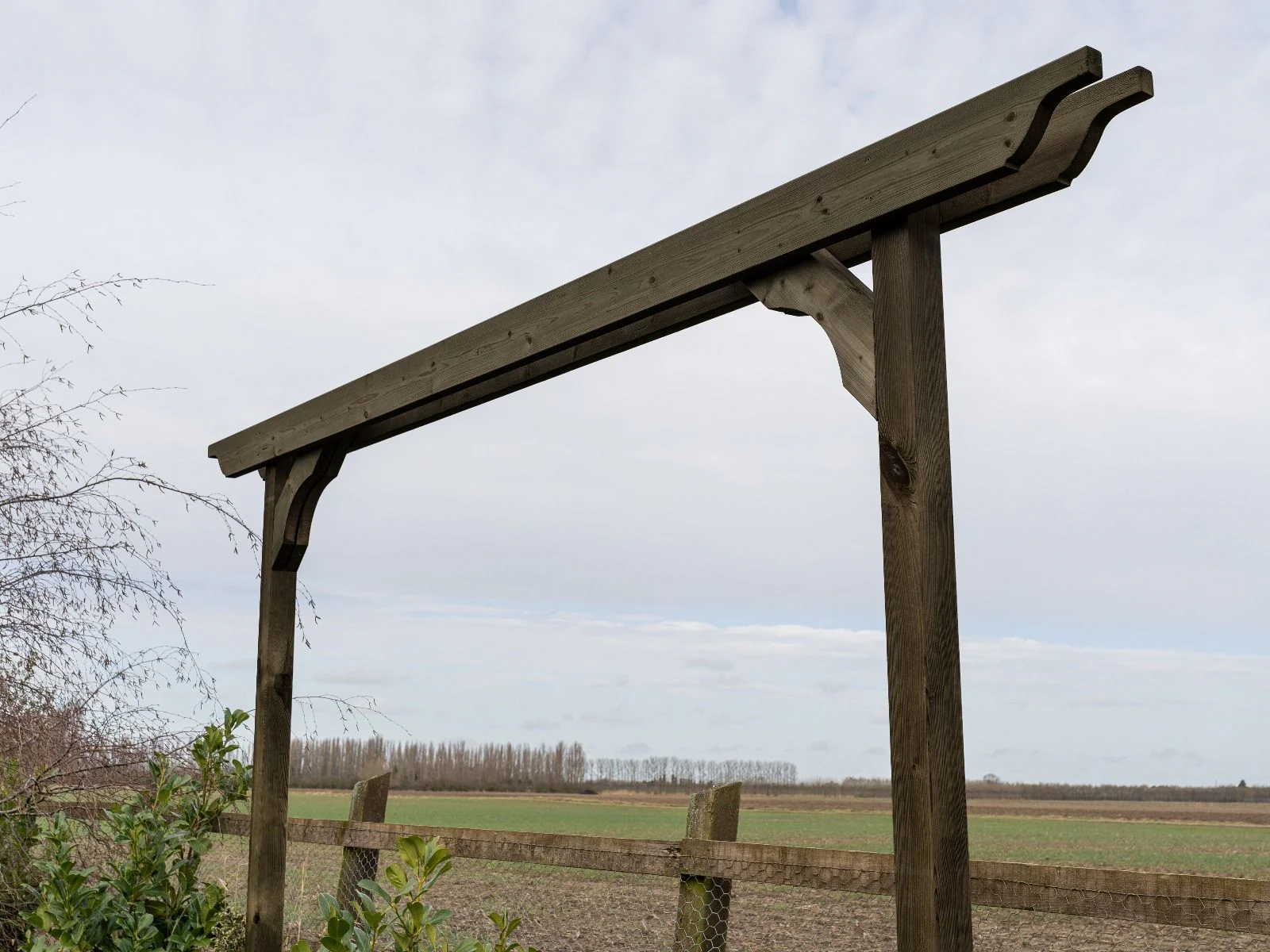 Screen Double Beam Pergola, Plant Climbing Arbour - Sculpted Brace - Image 10