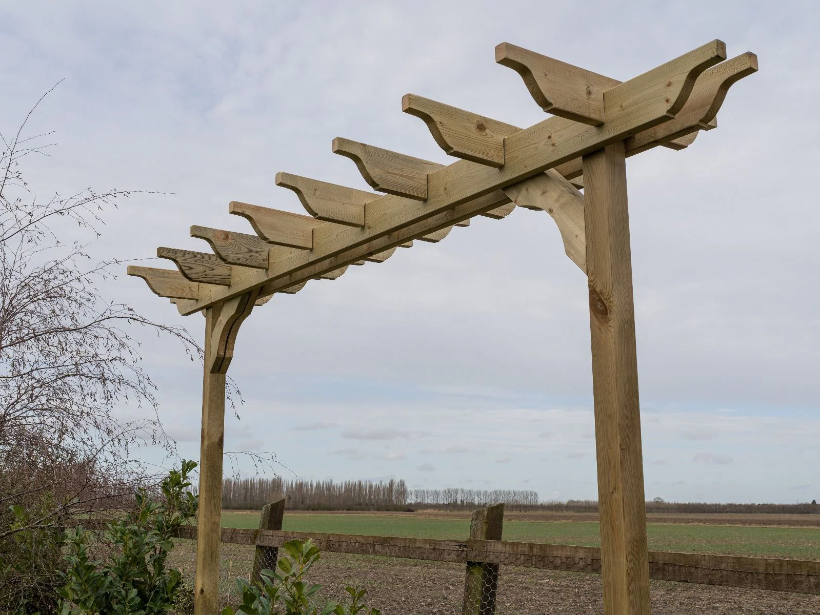 Sculpted Double Beam Pergola, Plant Climbing Arbour - Sculpted brace - Image 10