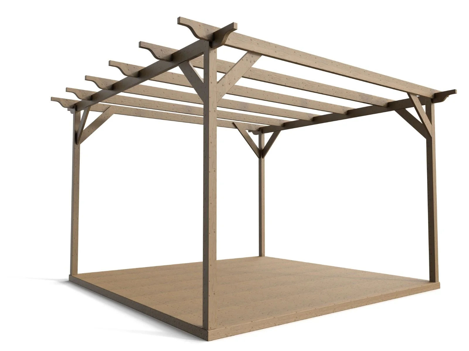 Sculpted Wooden Pergola and Decking Kit - Image 3
