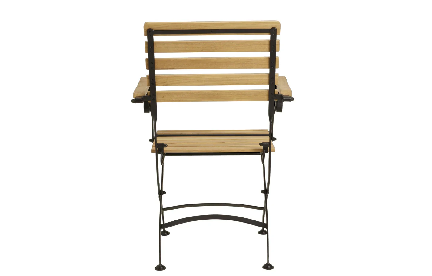 Sicily 2 Seater Teak and Wrought Iron Round 70cm Garden Dining Set - Image 6