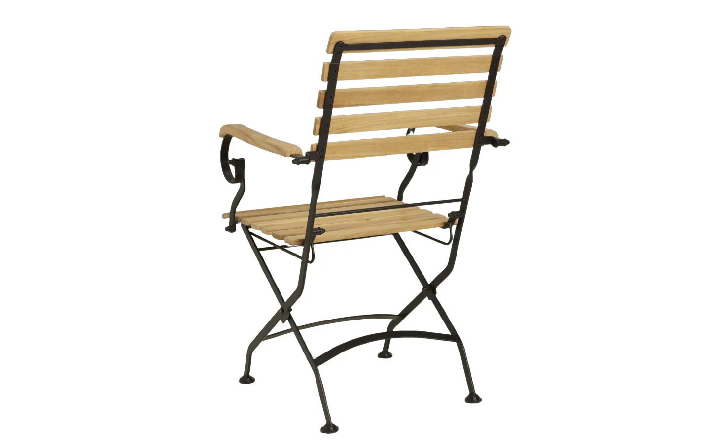 Sicily 2 Seater Teak and Wrought Iron Round 70cm Garden Dining Set - Image 7