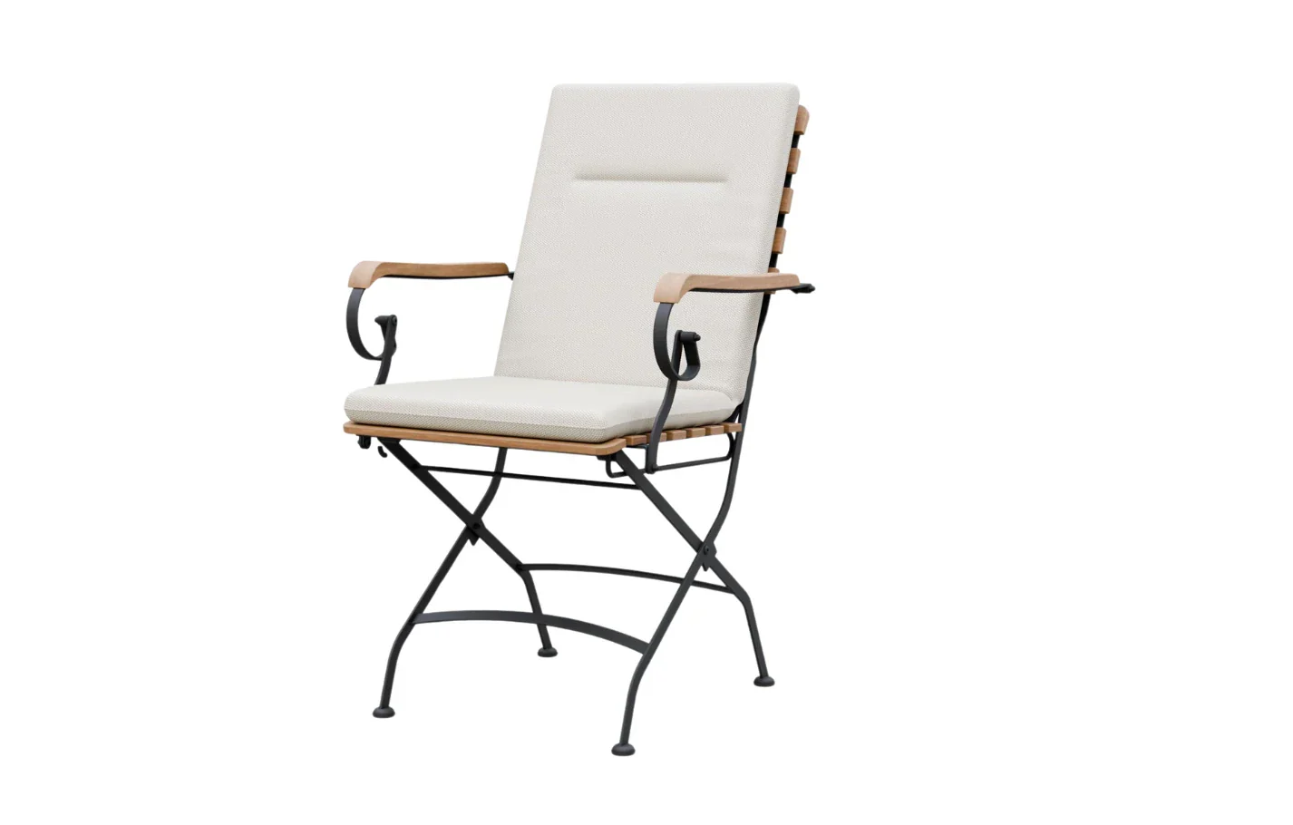 Sicily 4 Seater Teak and Wrought Iron Rectangular 120cm Garden Dining Set - Image 11