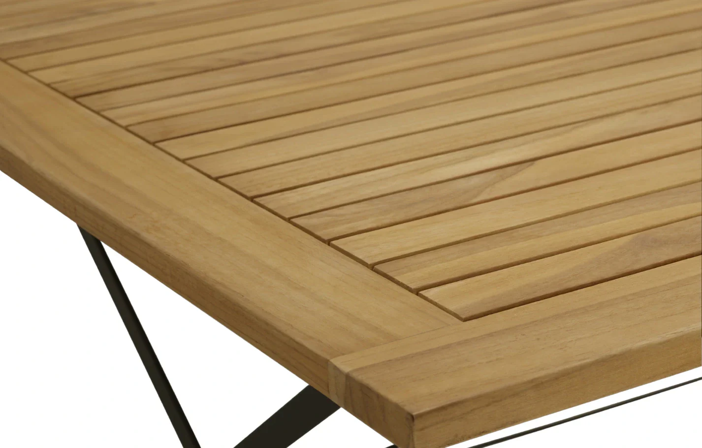Sicily 4 Seater Teak and Wrought Iron Rectangular 120cm Garden Dining Set - Image 2