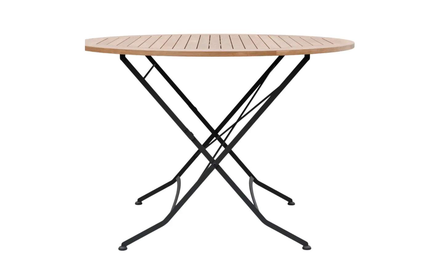 Sicily 4 Seater Teak and Wrought Iron Round 110cm Garden Dining Set - Image 8