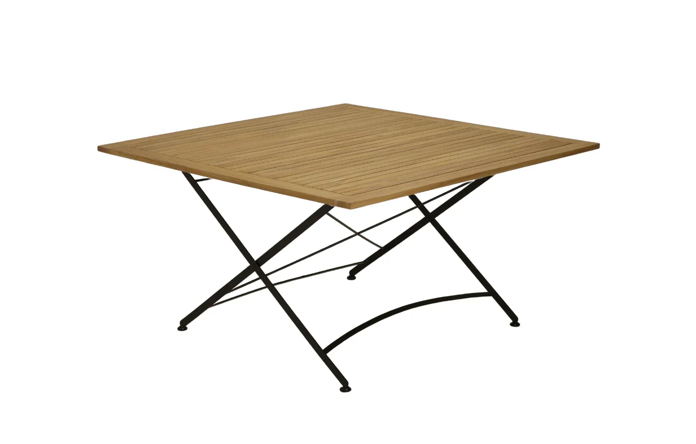 Sicily 8 Seater Teak and Wrought Iron Square 140cm Garden Dining Set - Image 3