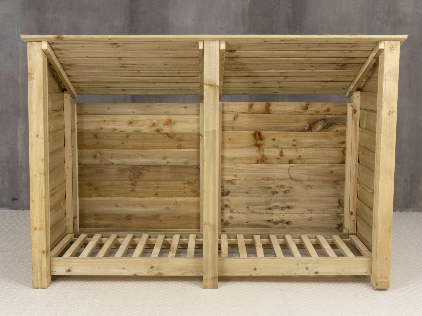 Wooden Log Store (Roof Sloping Back) W-187cm, H-126cm or 180cm, D-88cm - Image 4