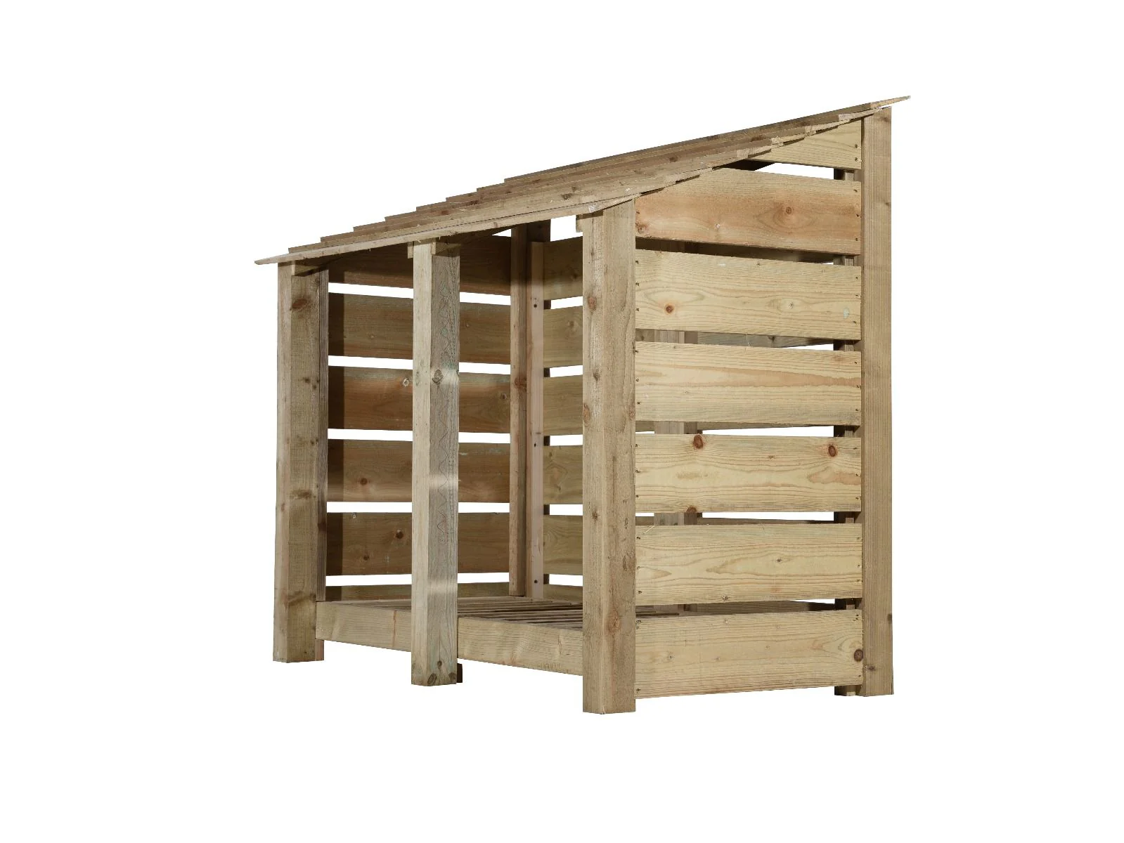 Slatted Wooden Log Store W-146cm, H-126cm Or 180cm, D-88cm - Image 3