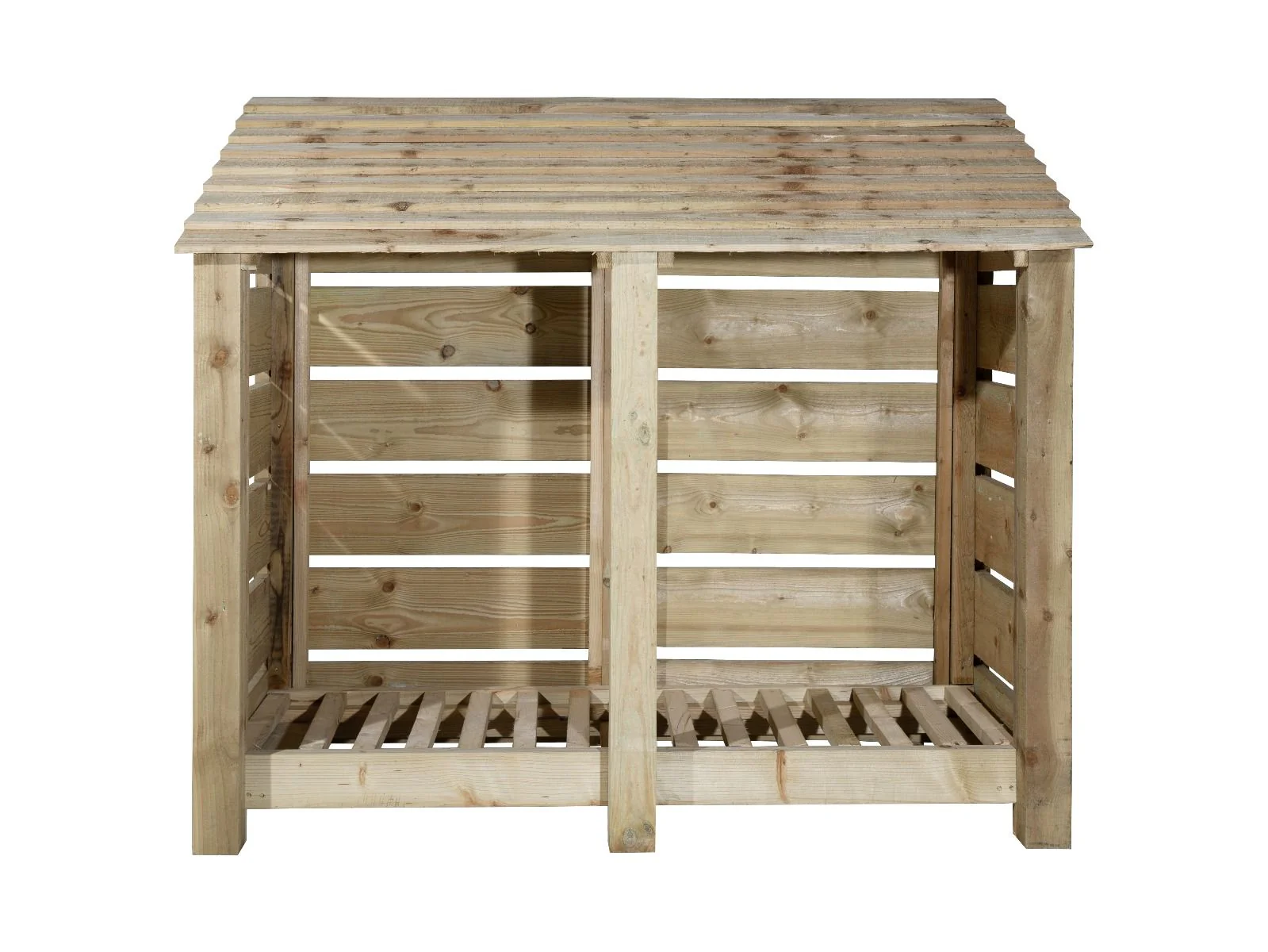 Slatted Wooden Log Store W-146cm, H-126cm Or 180cm, D-88cm - Image 5