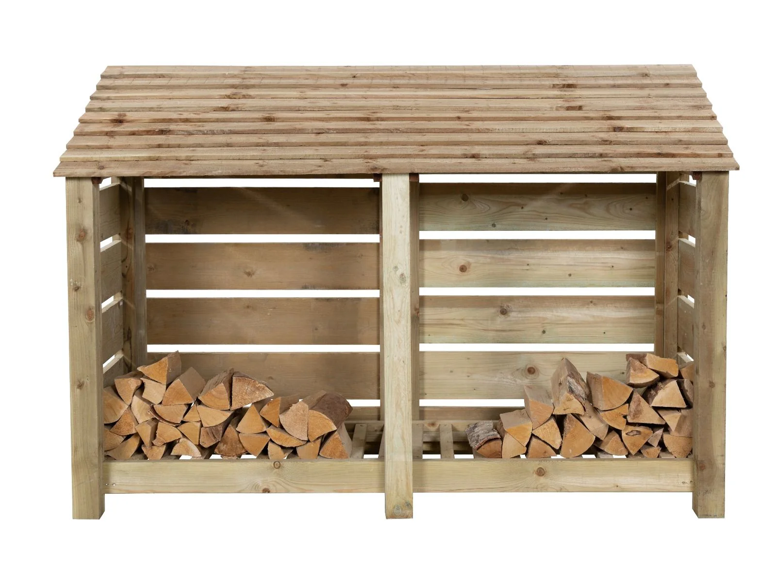 Slatted Wooden Log Store W-187cm, H-126cm or 180cm, D-88cm - Image 4