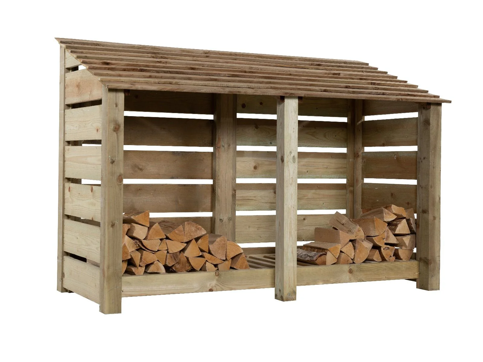 Slatted Wooden Log Store W-187cm, H-126cm or 180cm, D-88cm - Image 7