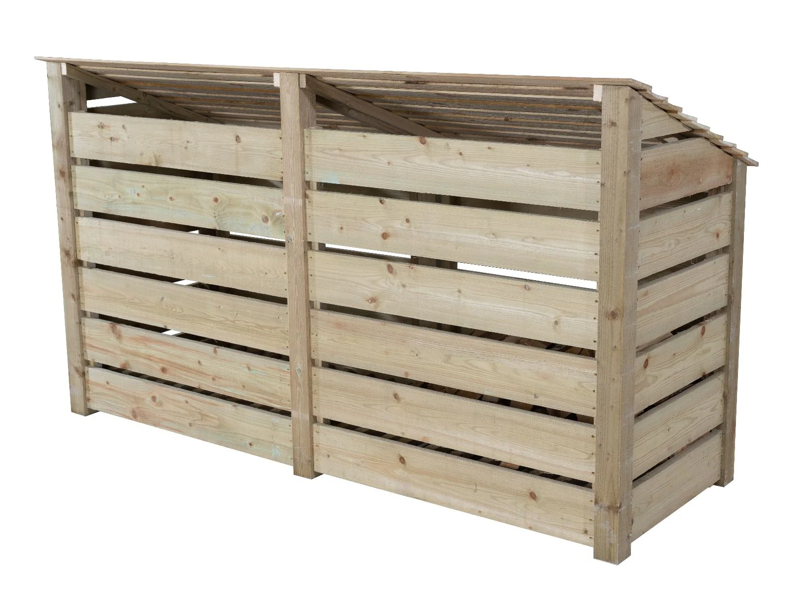 Slatted Wooden Log Store W-227cm, H-126cm or 180cm, D-88cm - Image 4