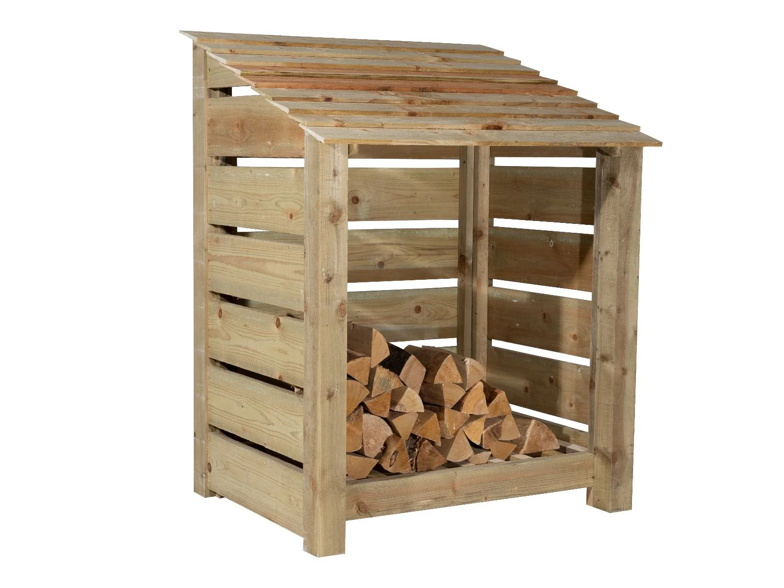 Slatted Wooden Log Store W-99cm, H-126cm Or 180cm, D-88cm - Image 3
