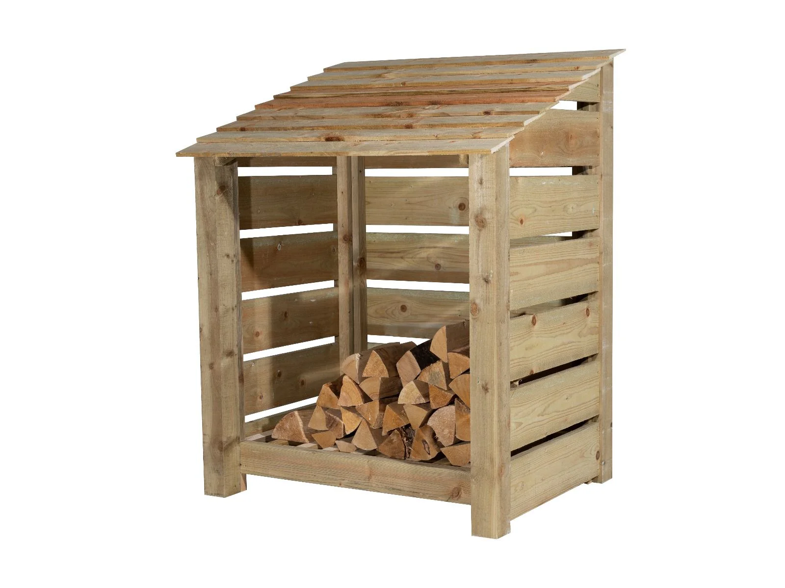 Slatted Wooden Log Store W-99cm, H-126cm Or 180cm, D-88cm - Image 4