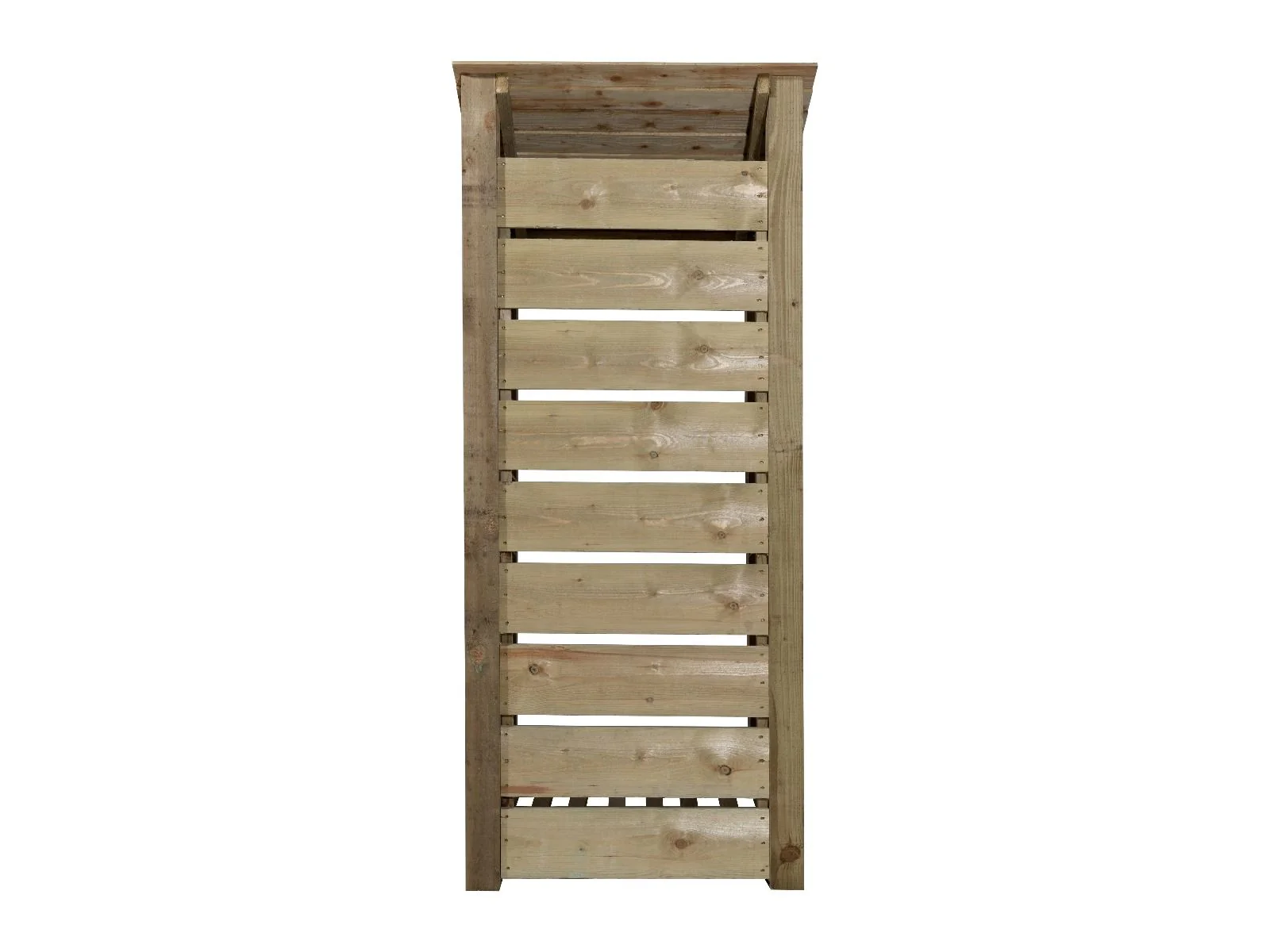 Slatted Wooden Log Store With Door and Shelf W-79cm, H-126cm or 180cm, D-88cm - Image 5