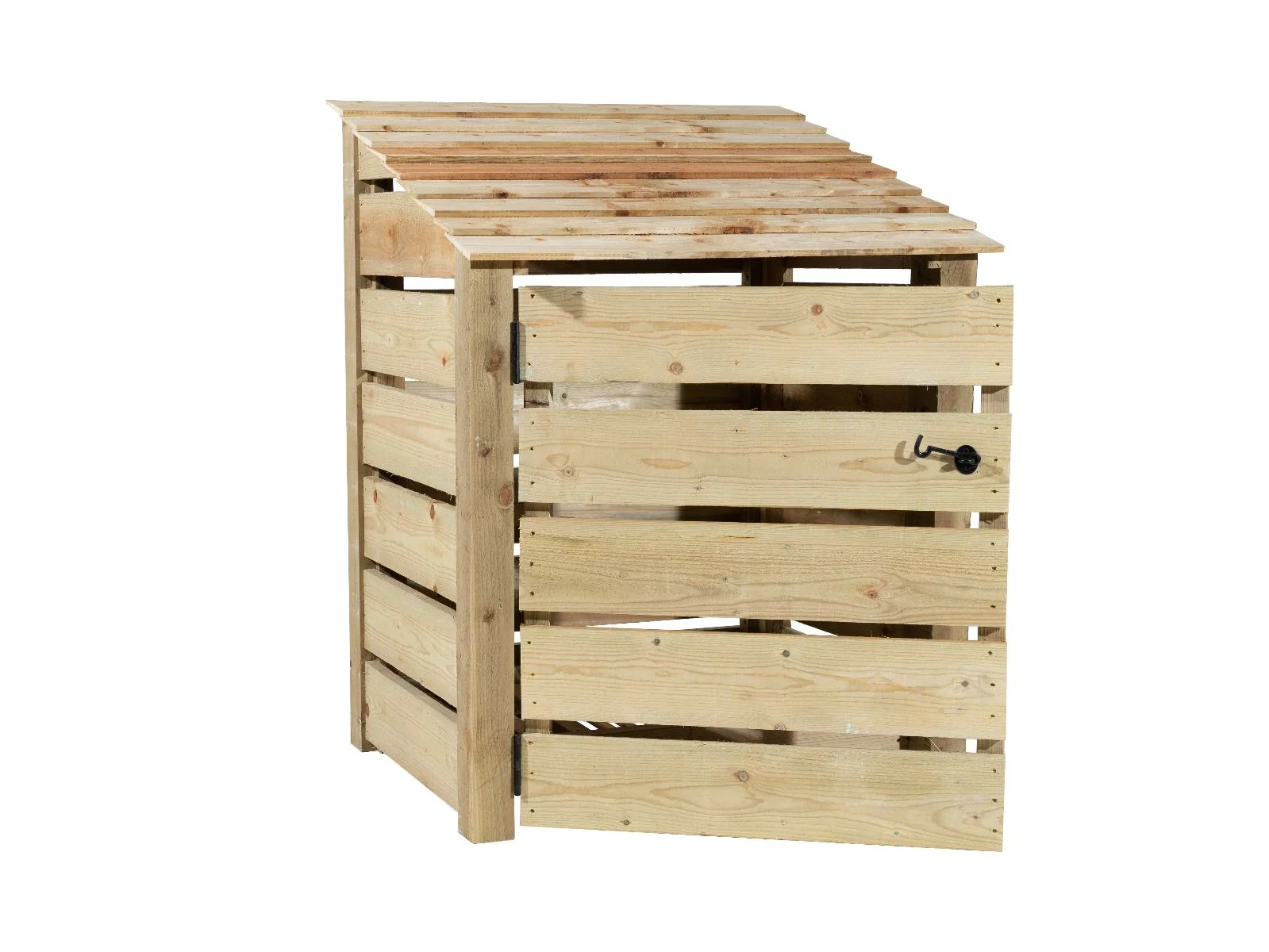 Slatted Wooden Log Store with Door and Shelf W-99cm, H-126cm Or 180cm, D-88cm - Image 4
