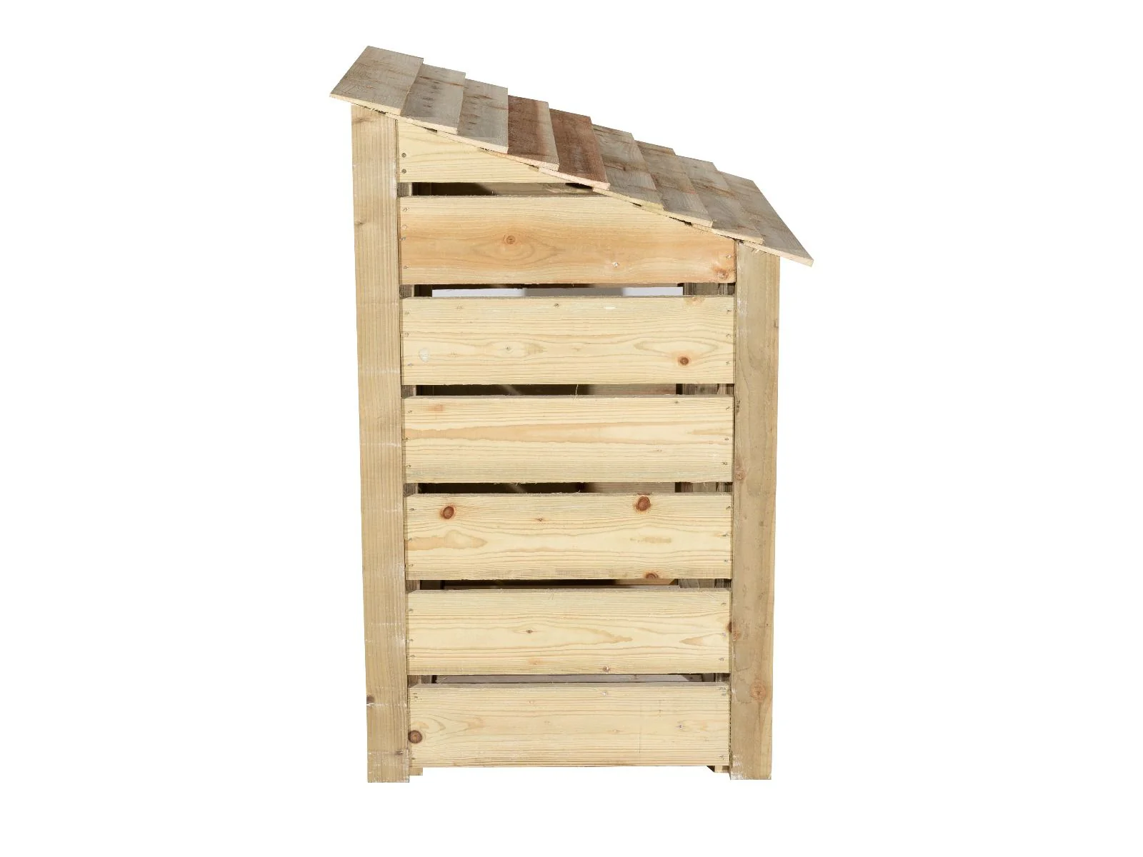 Slatted Wooden Log Store with Door and Shelf W-99cm, H-126cm Or 180cm, D-88cm - Image 5