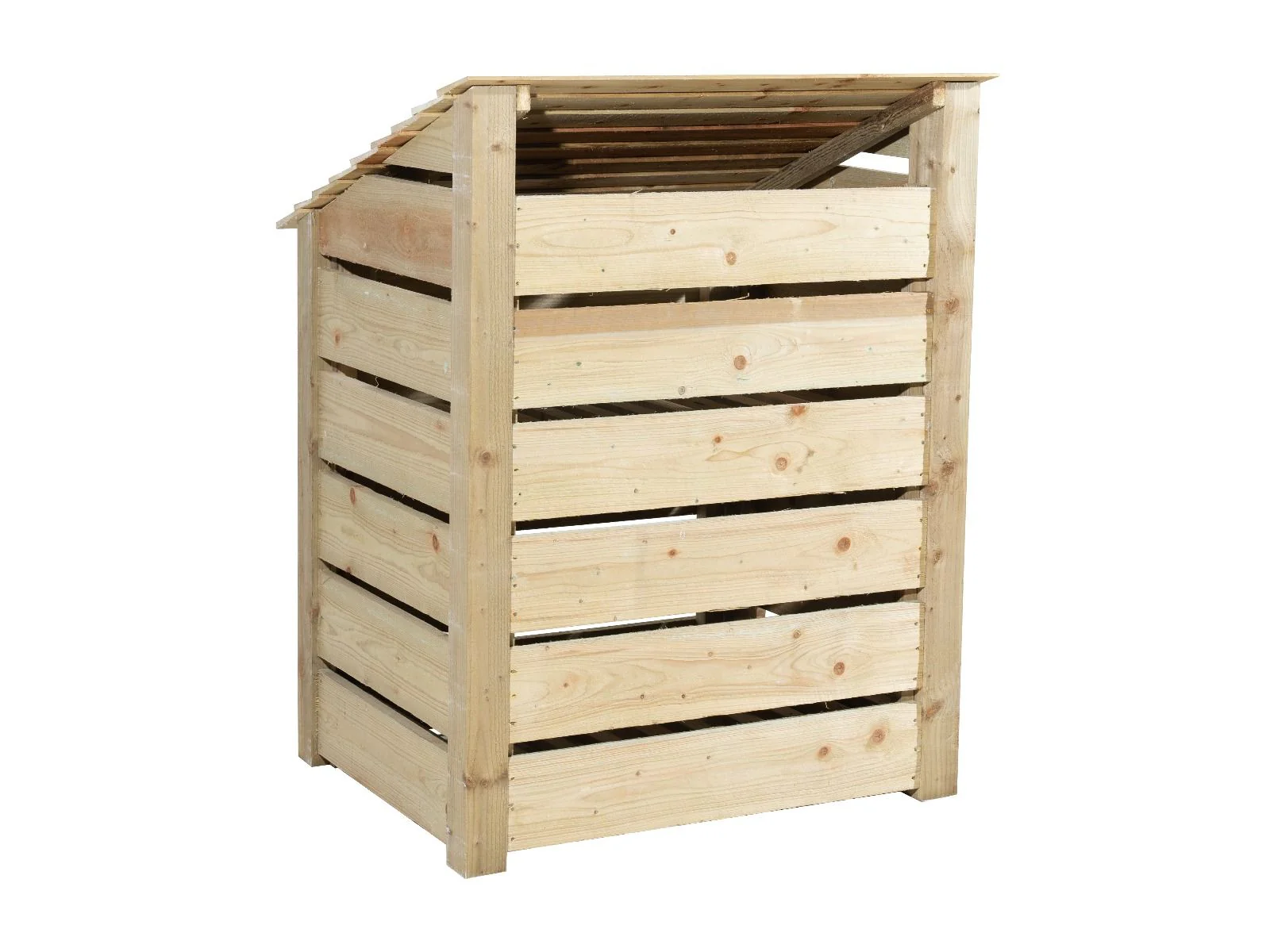 Slatted Wooden Log Store with Door and Shelf W-99cm, H-126cm Or 180cm, D-88cm - Image 6